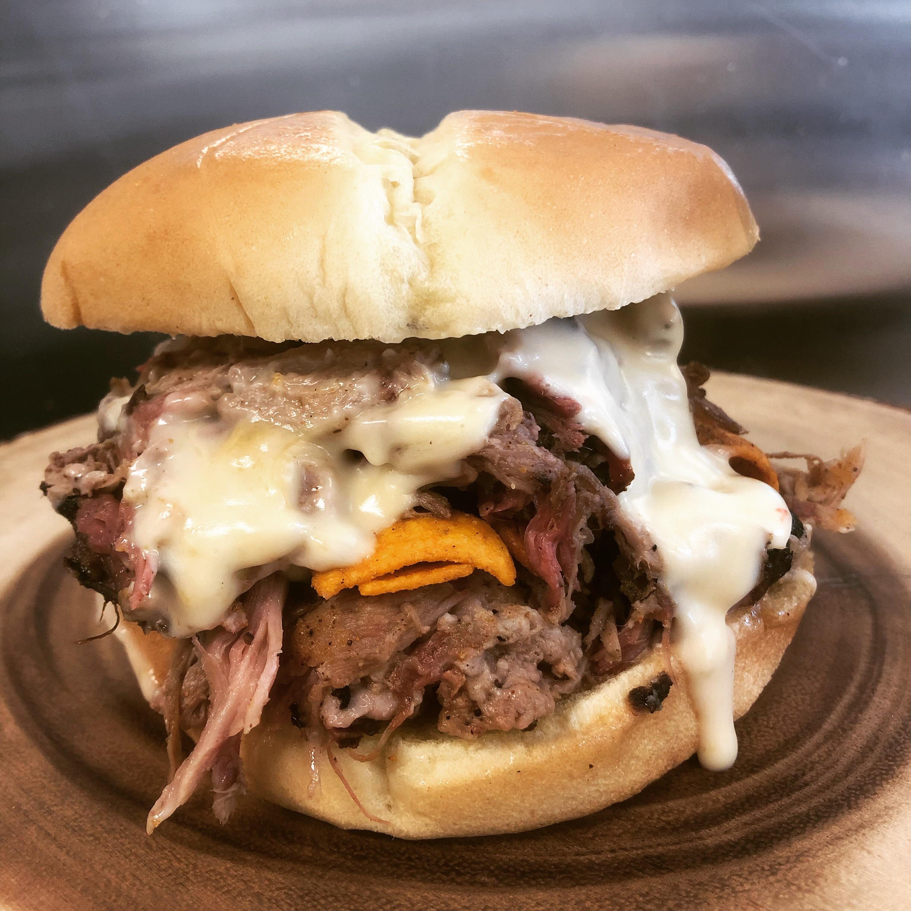 Frisky Pig Pulled Pork w/ Chili Cheese Fritos, Chipotle Ranch and