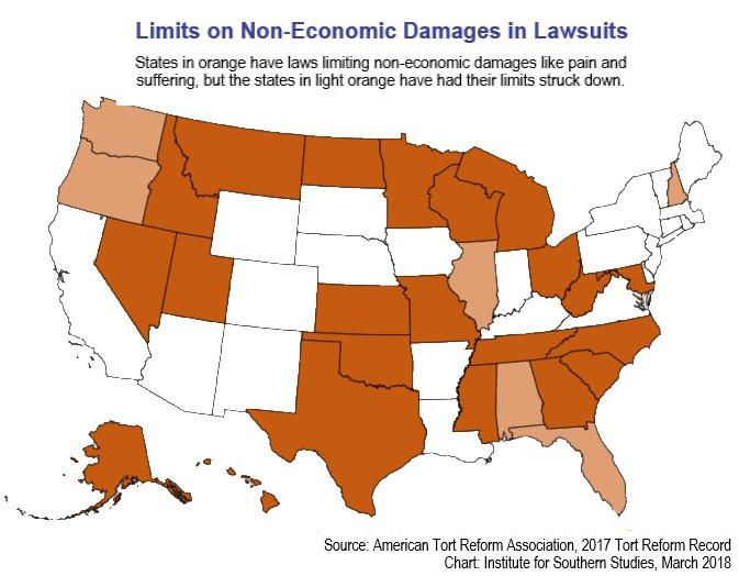 States that have caps on punitive damages r/MapPorn