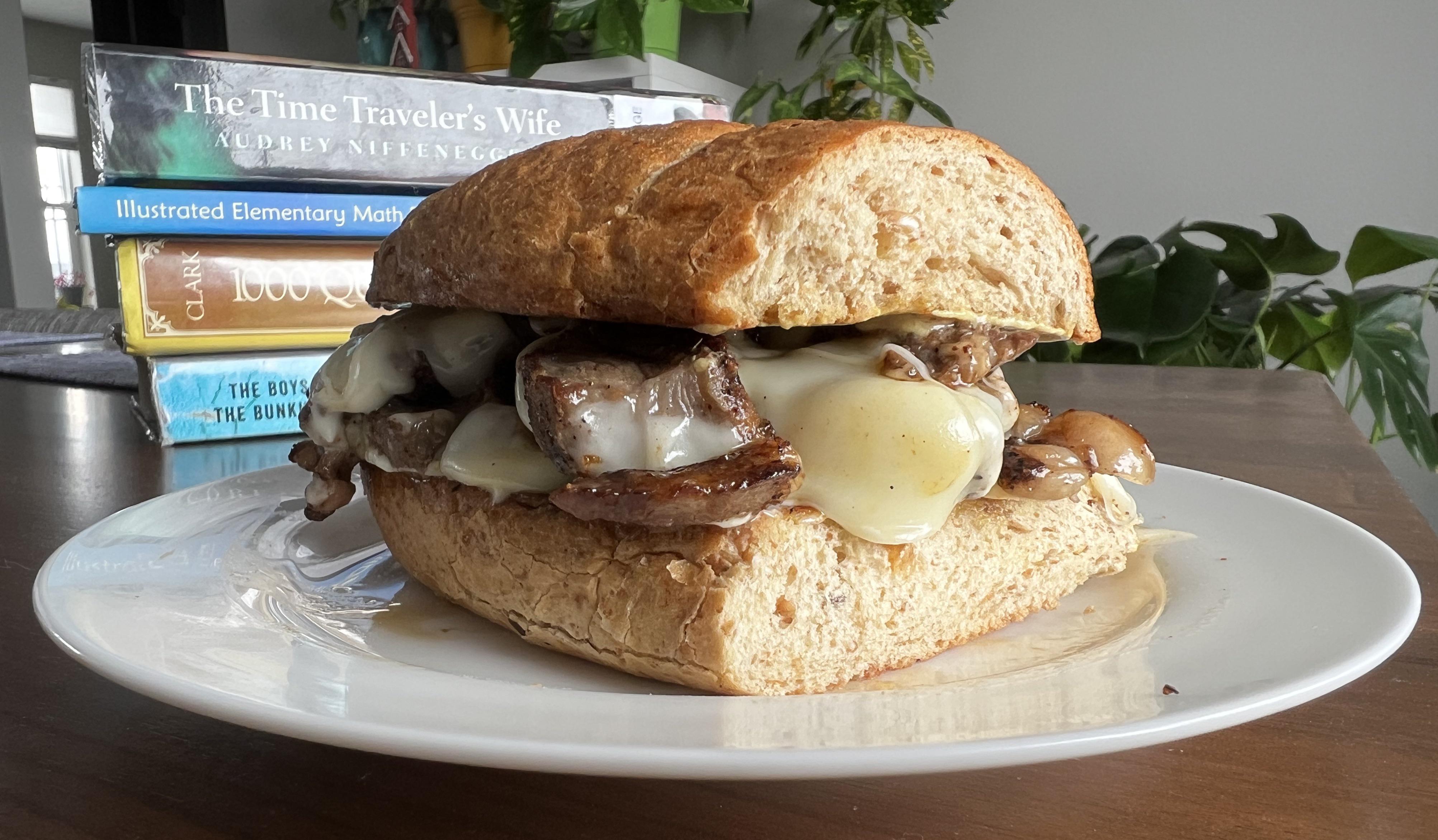 Leftover ribeye steak turned into a philly cheese. r/Sandwiches