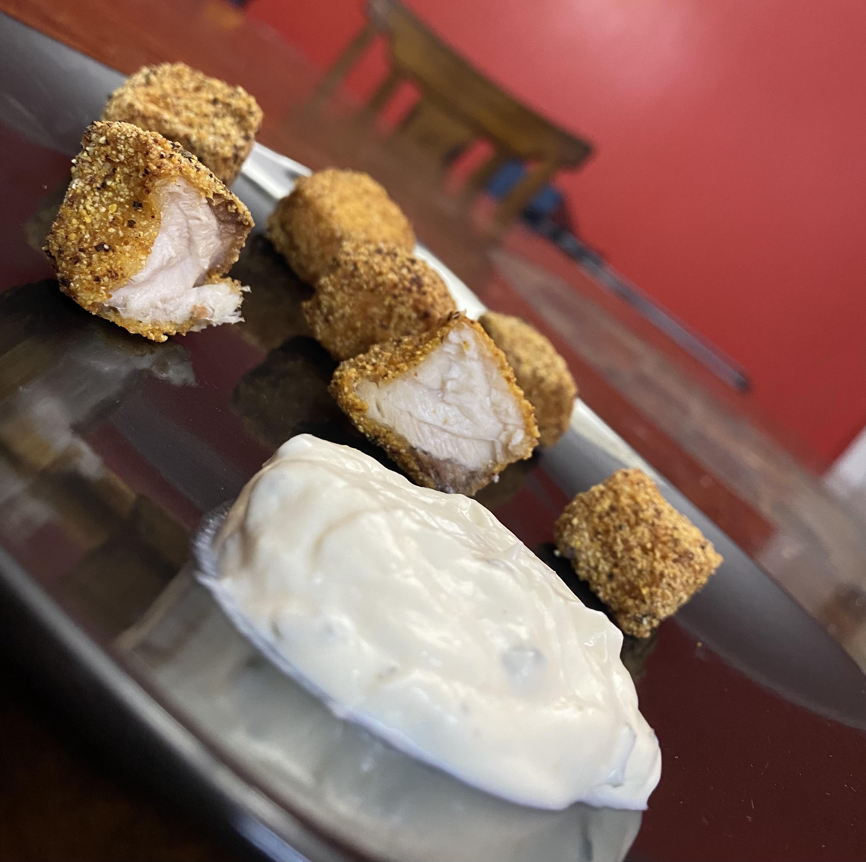 Homemade Swordfish Nuggets with Aioli Sauce r/FoodPorn