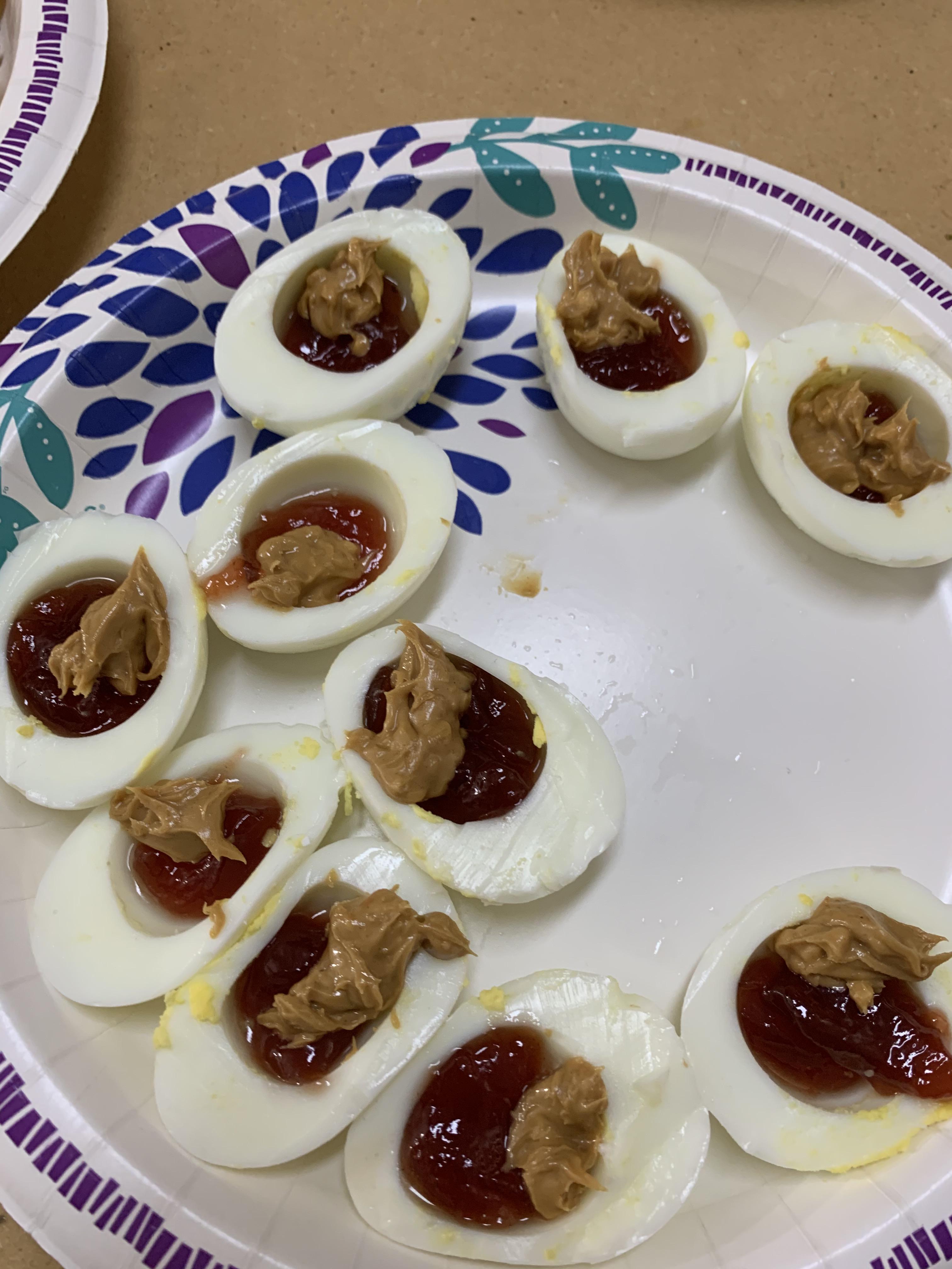 Peanut butter and jelly hard boiled eggs r/shittyfoodporn