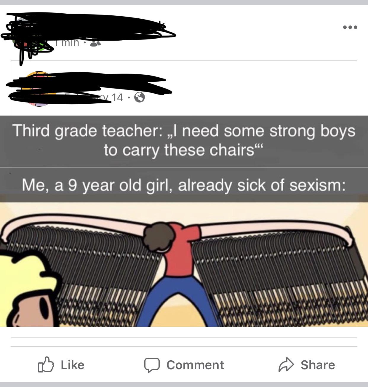 The chair carrying boy meme was at least halfway funny. This is just