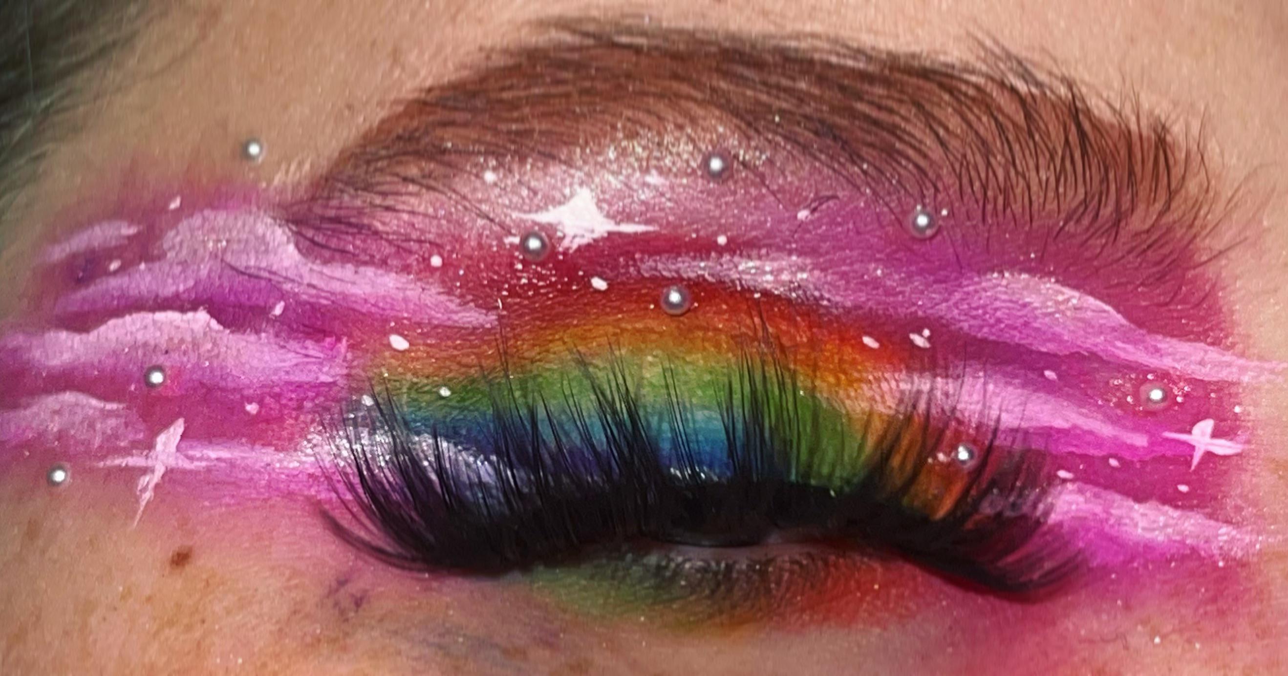 Makeup of the day my first attempt at clouds r/MakeupAddicts