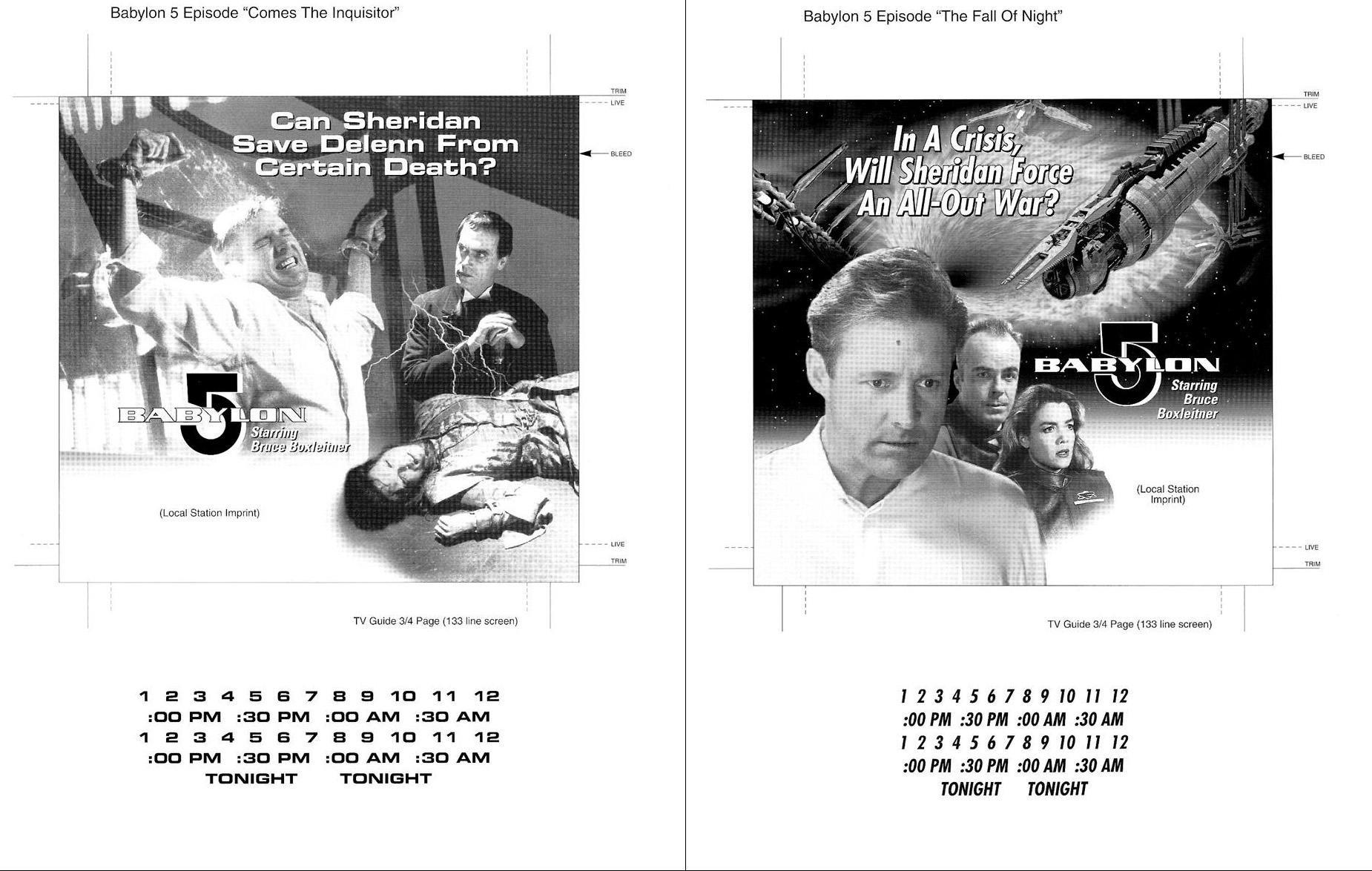 Second season episodic TV Guide ads the Inquisitor", "The Fall