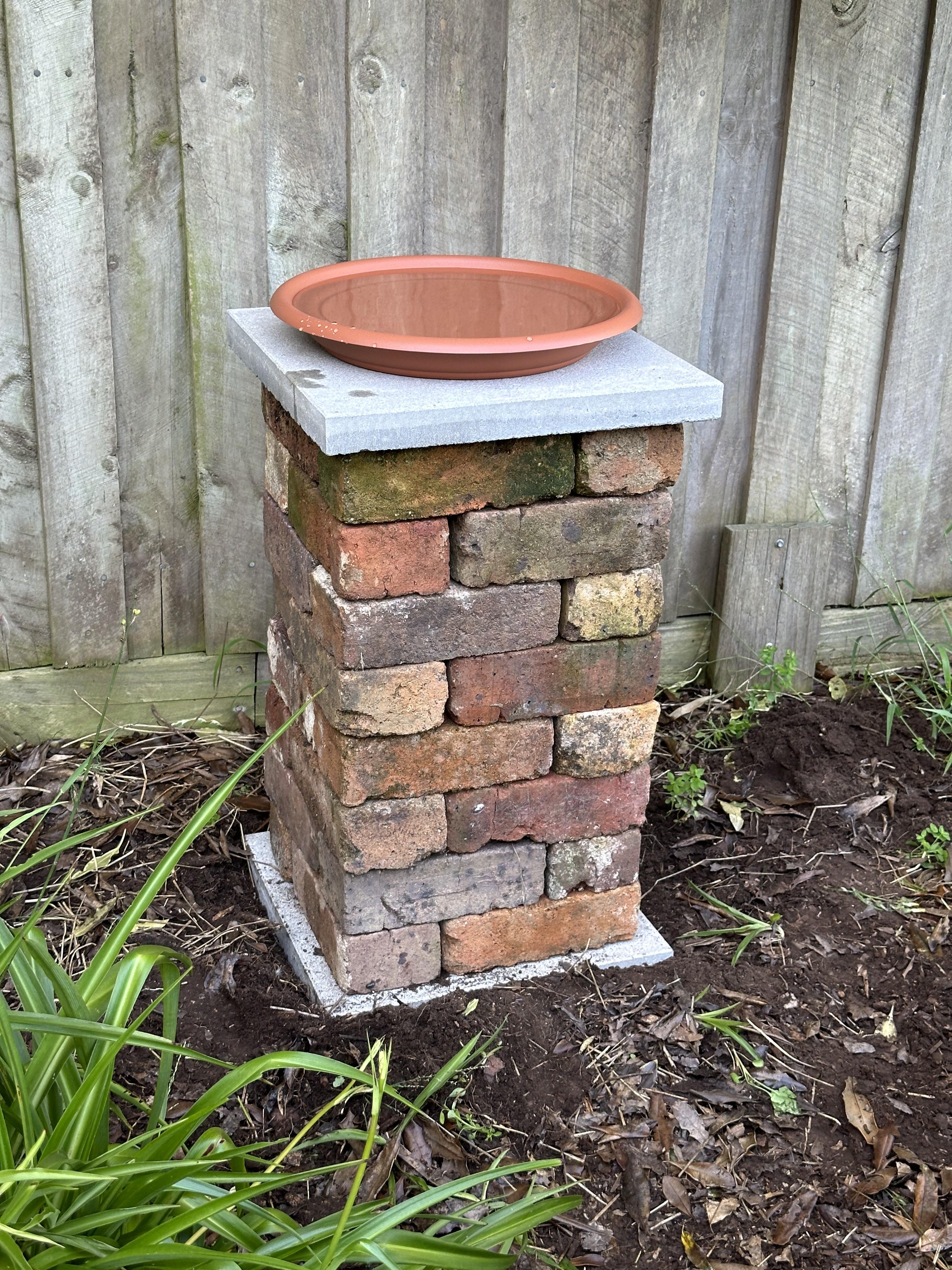 I made a bird bath r/DIY