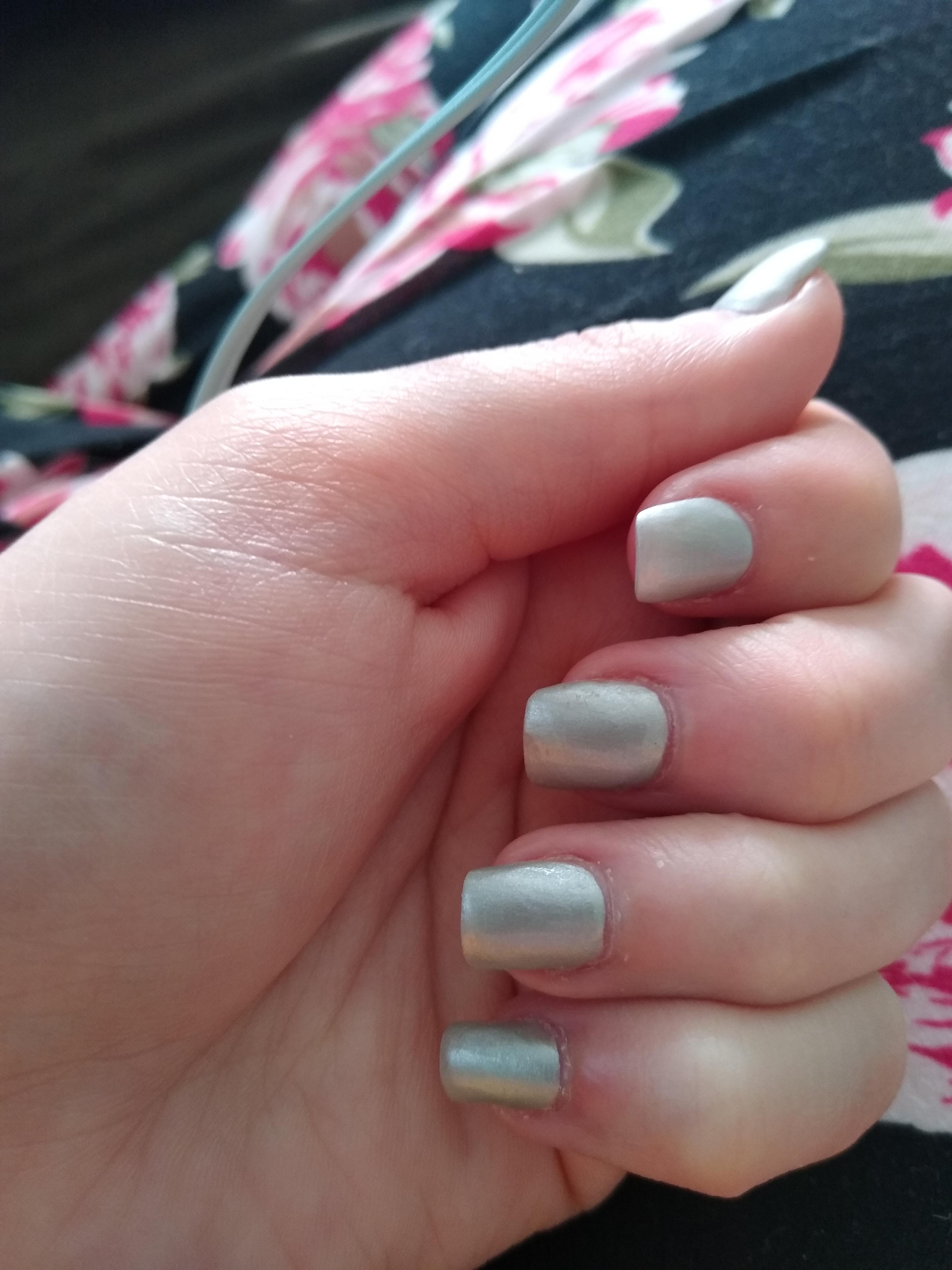 I wanted to do a manicure on my real nails, but apparently I hit one of