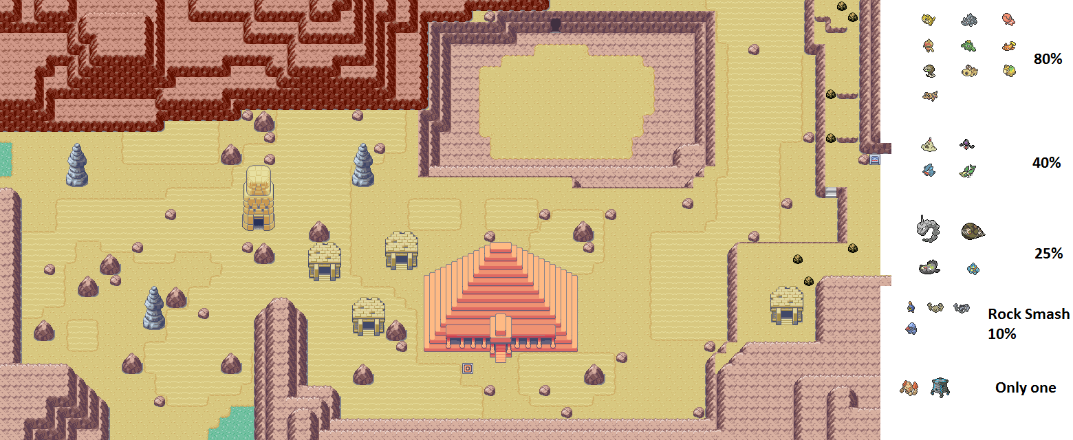 Just finished this fan desert route (Route 1016) and available Pokemon