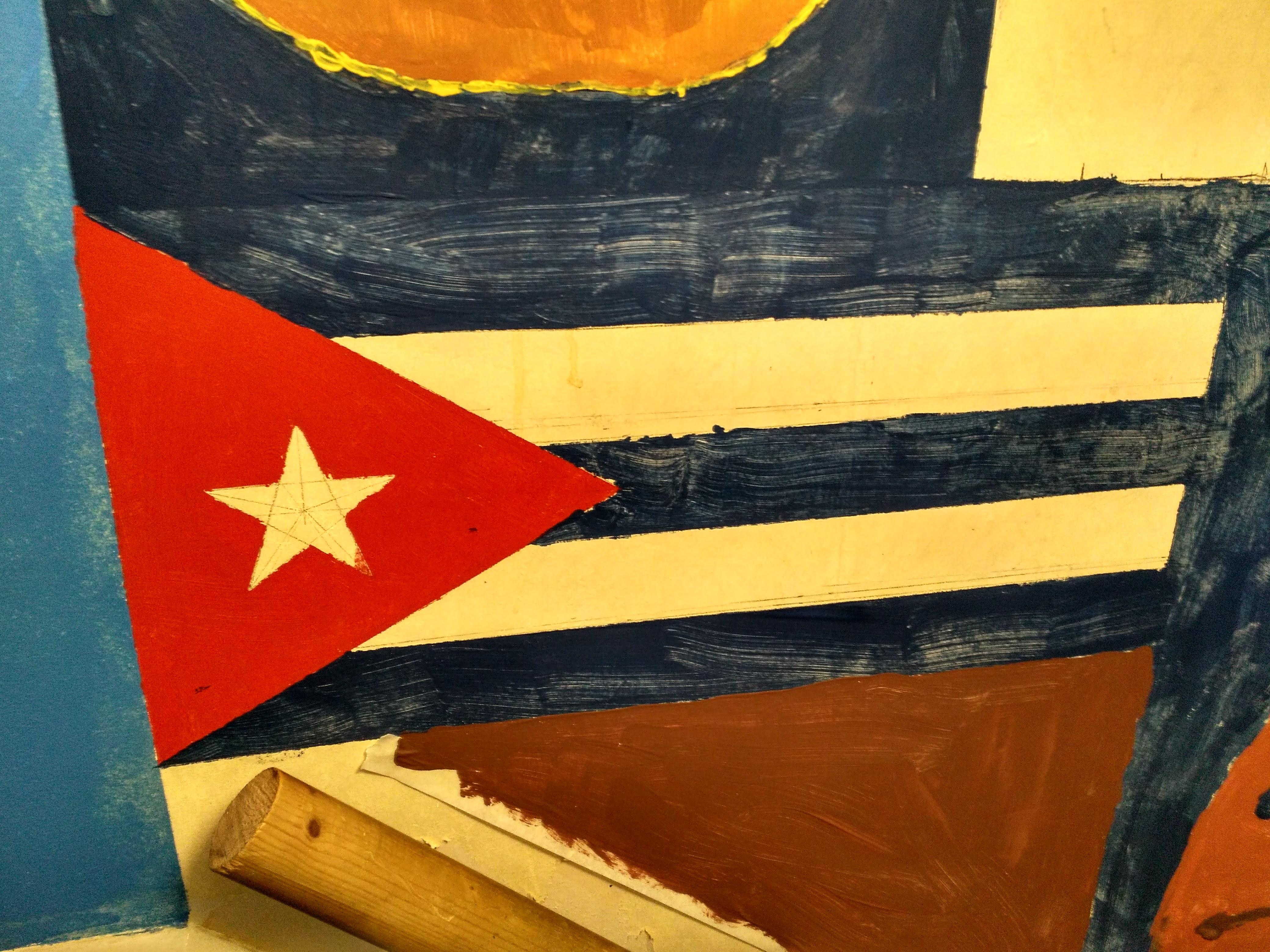 Cuban flag painted on a wall r/vexillology