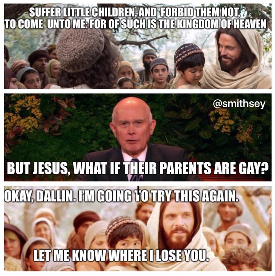 I found this on FB. I literally let out a laugh. Share worthy. exmormon