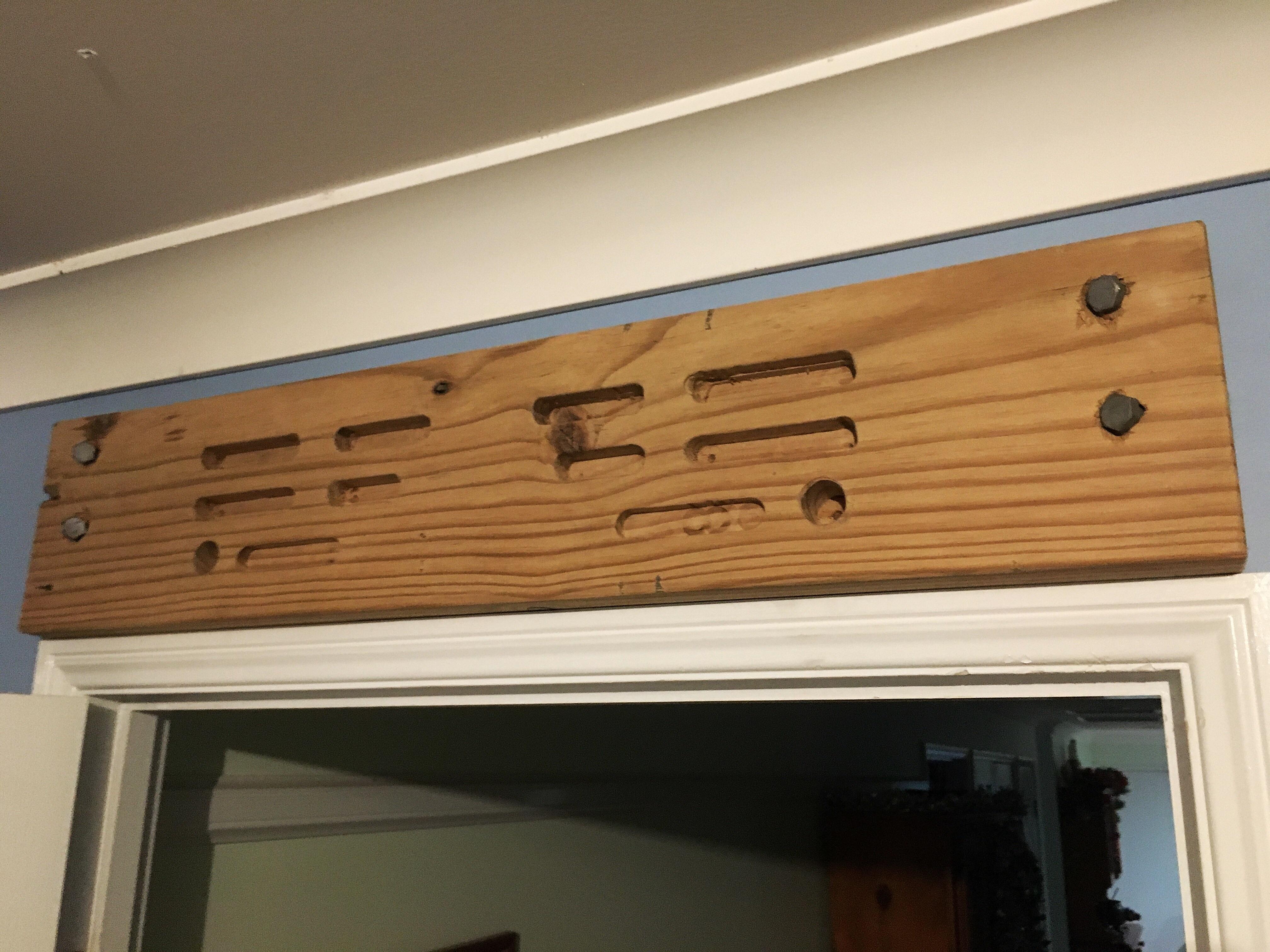 Finished my first attempt at a homemade hangboard today. r/climbing