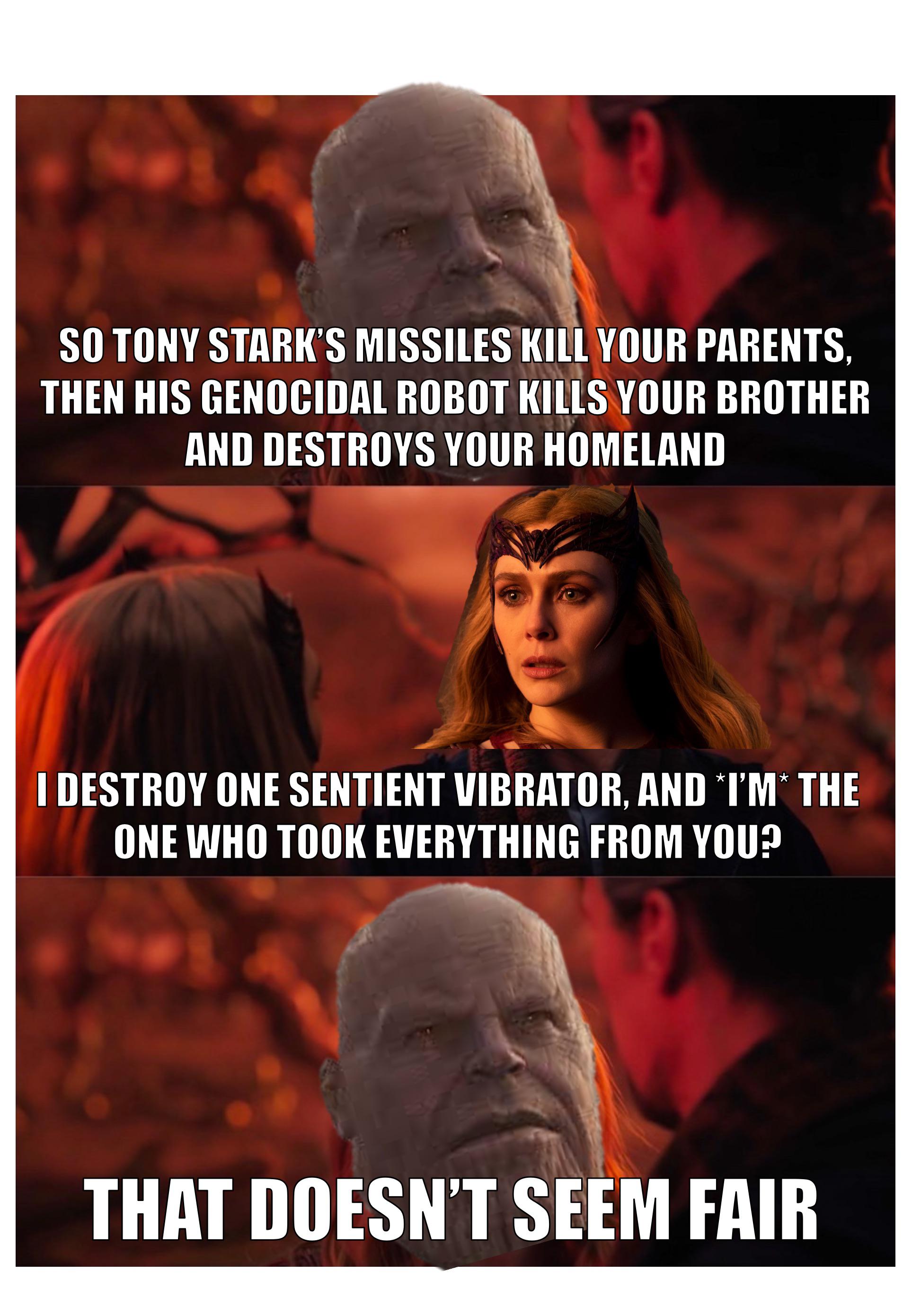 Wanda did Thanos Dirty r/marvelmemes
