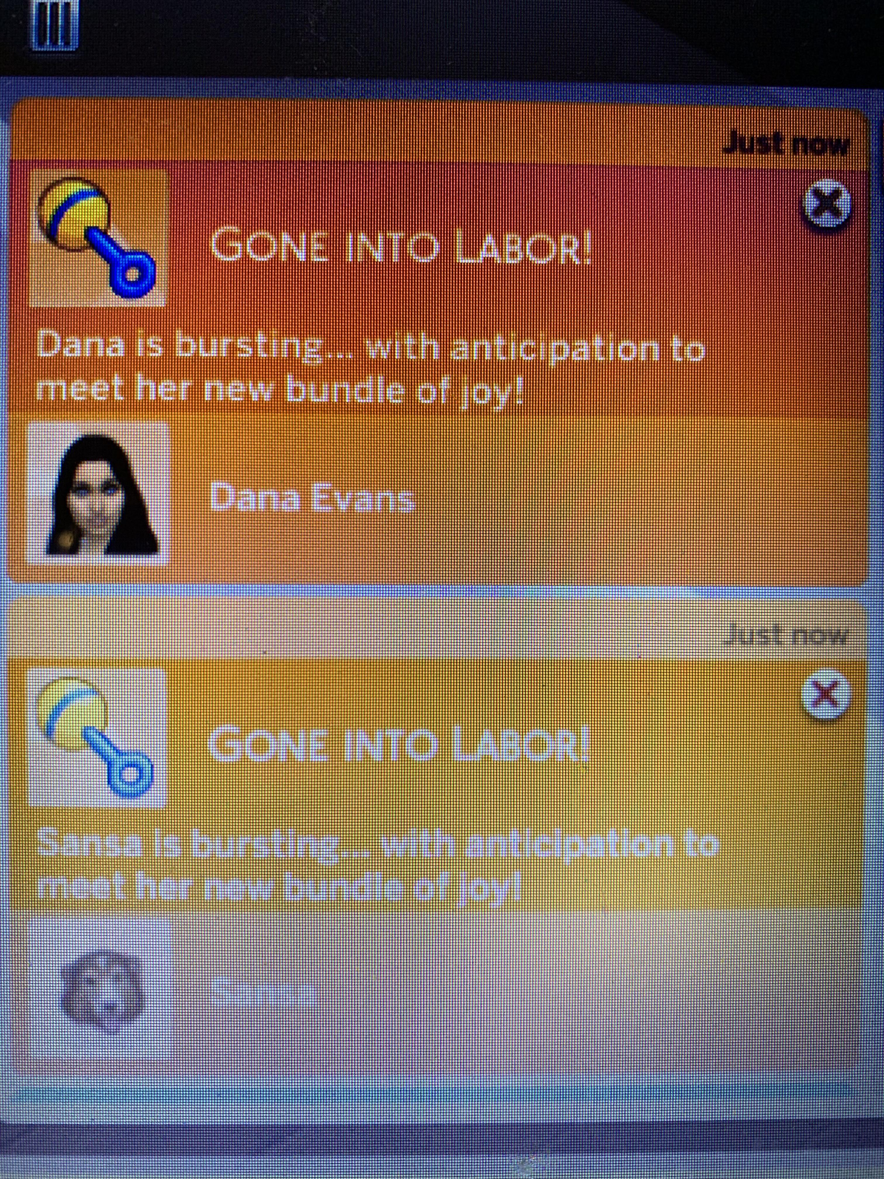 My sim and her dog went into labor at the same time. My household now