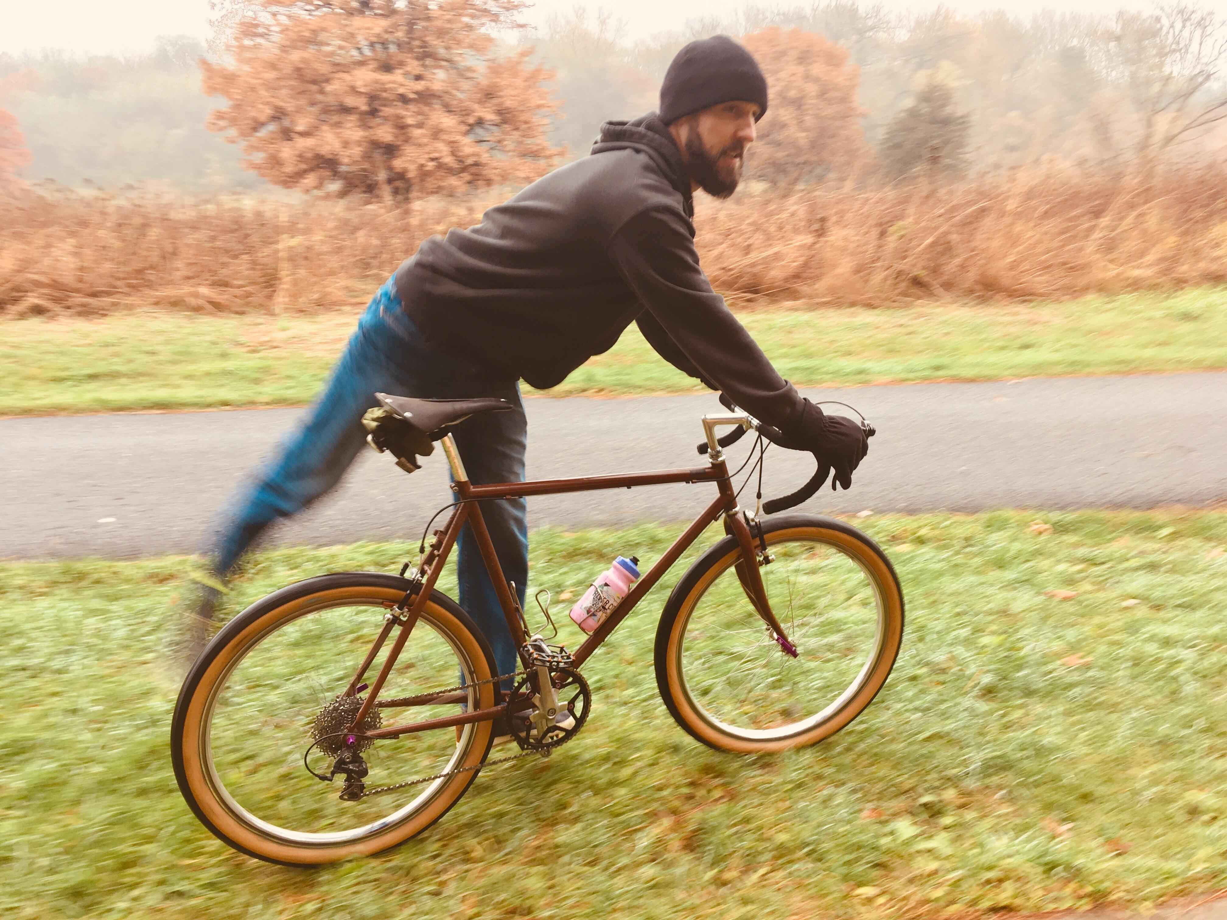 When your brother throws a leg over your bike and you get to see it in