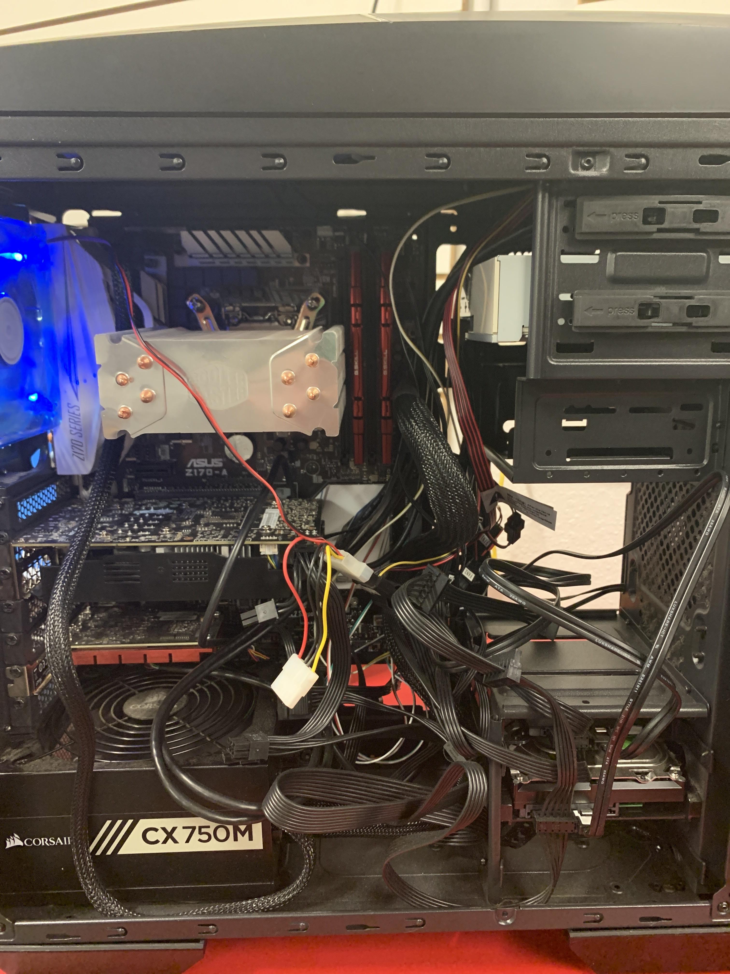 The cable management of this custom PC that came into my job today