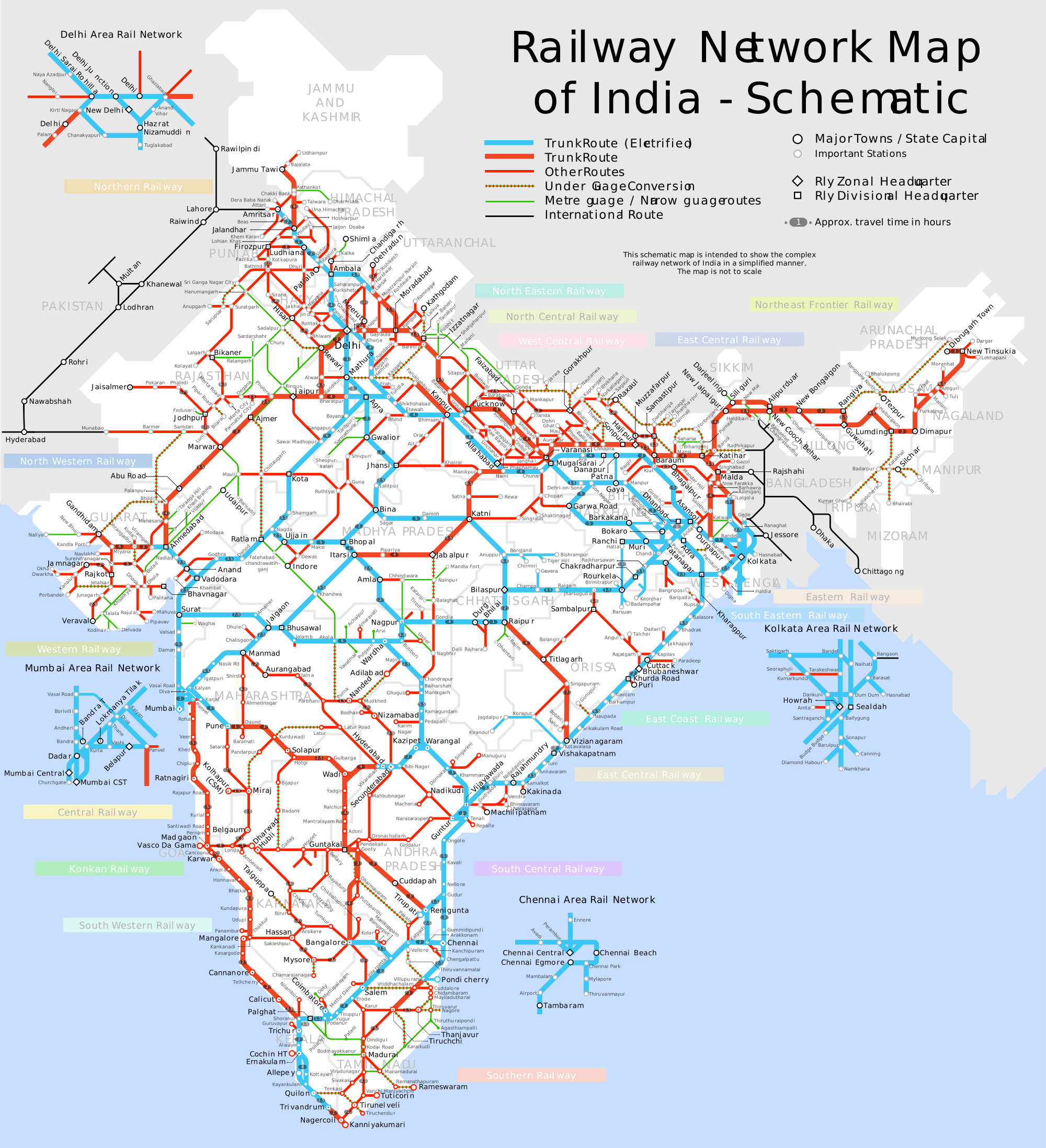Railway Network map of India r/MapPorn
