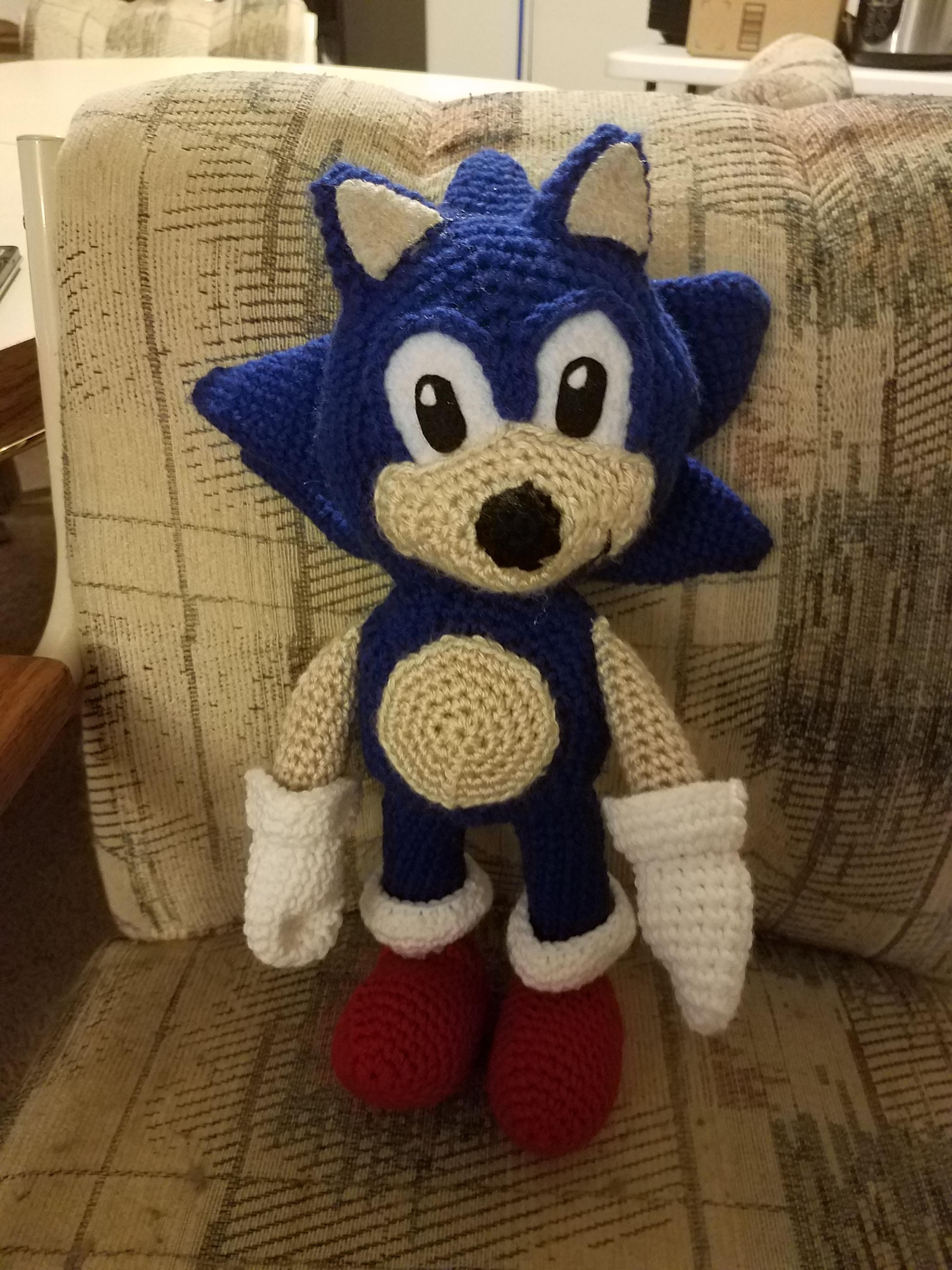 Sonic the Hedgehog I made for a friend's baby crochet