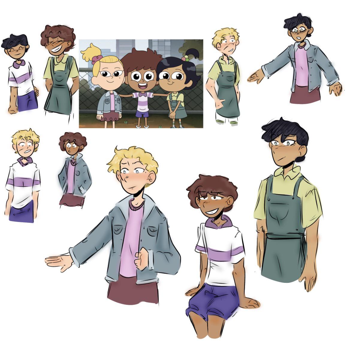 Sasha, Marcy and Anne, in the outfits they wore as kids r/amphibia
