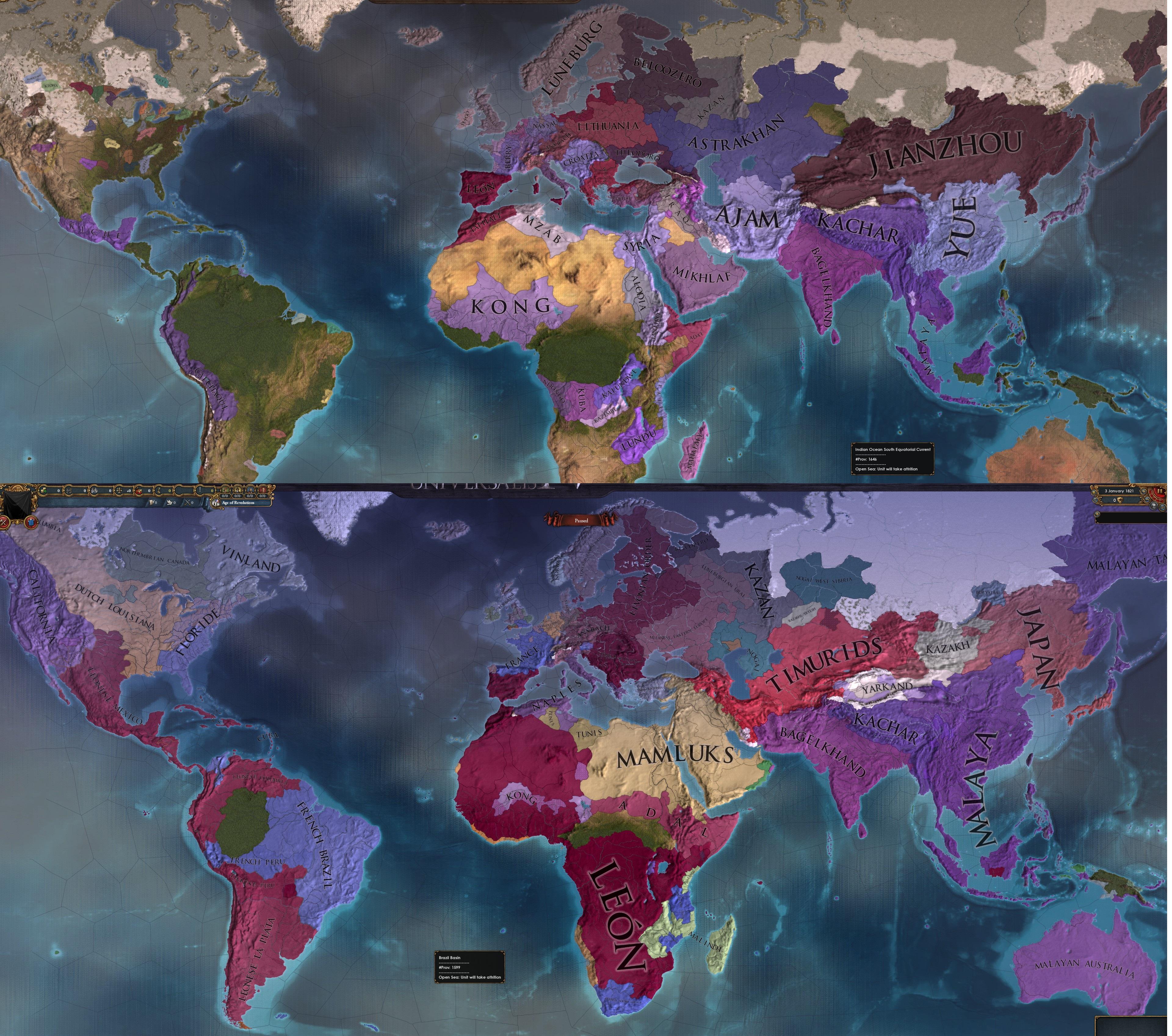 A World of Purple (Before & After) r/eu4