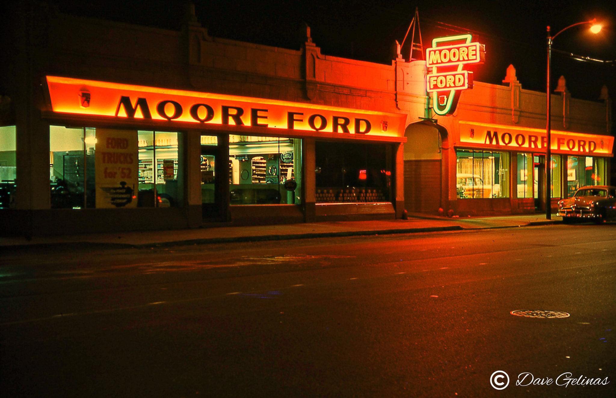 Moore Ford Dealership Neon Signs Toledo, OH (1951) Photo courtesy
