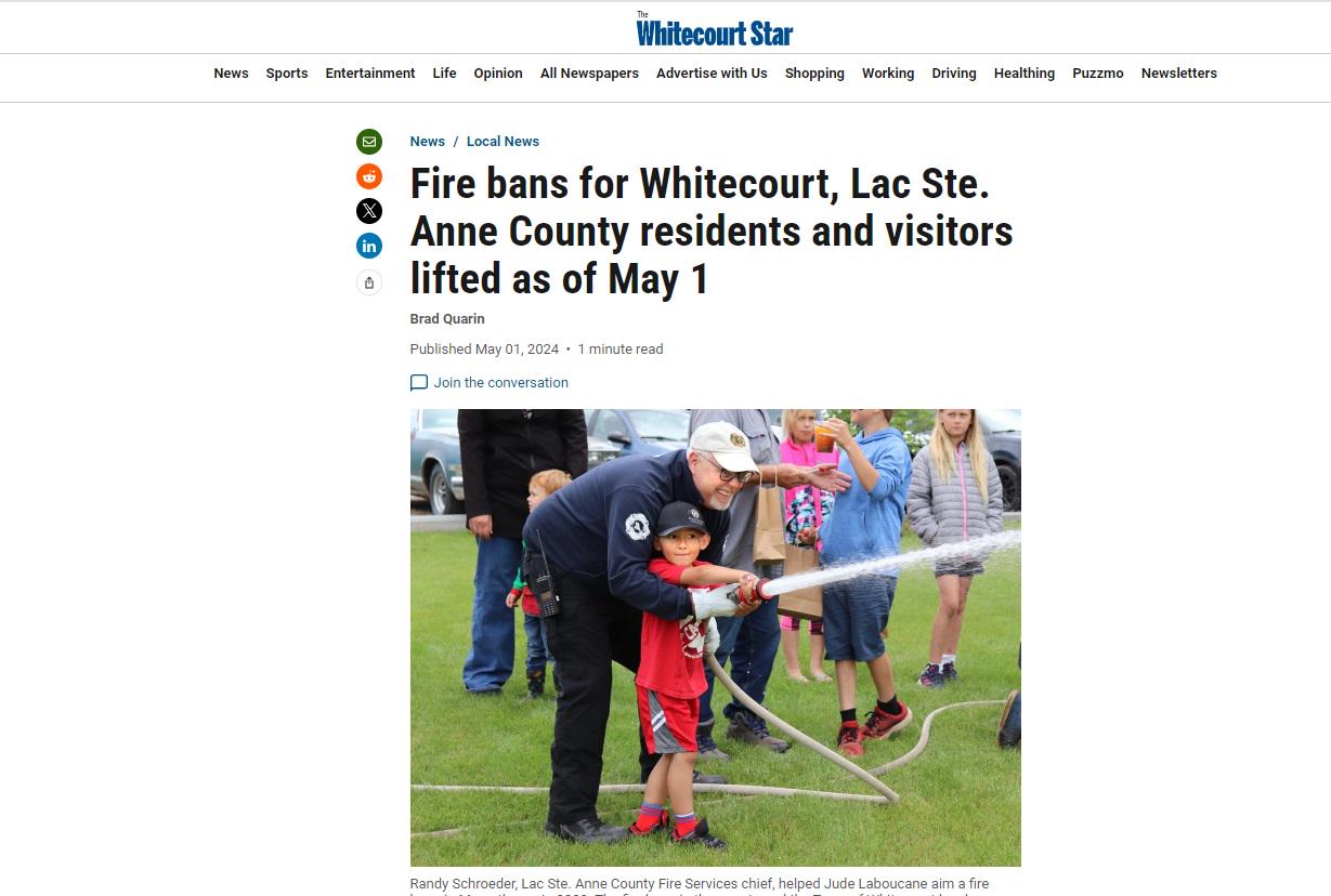 Fire ban in Whitecourt and Lac Ste Anne County ended r/whitecourtAB