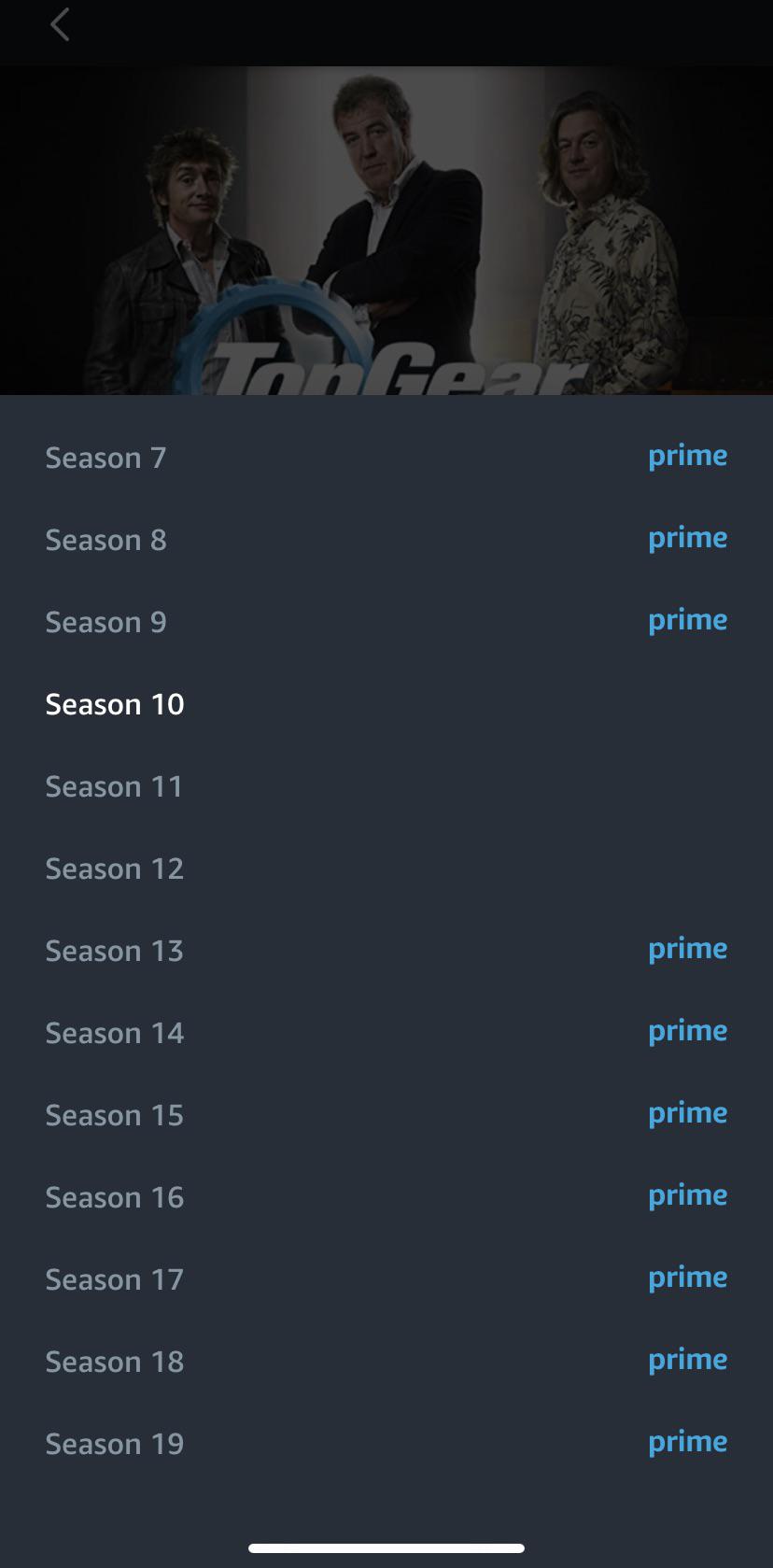 Does anybody know why season 1012 is not on prime (Canada) ? Wanted to