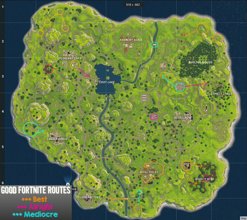 Good Fortnite Routes/Loot Spawns(UPDATED) r/FortNiteBR
