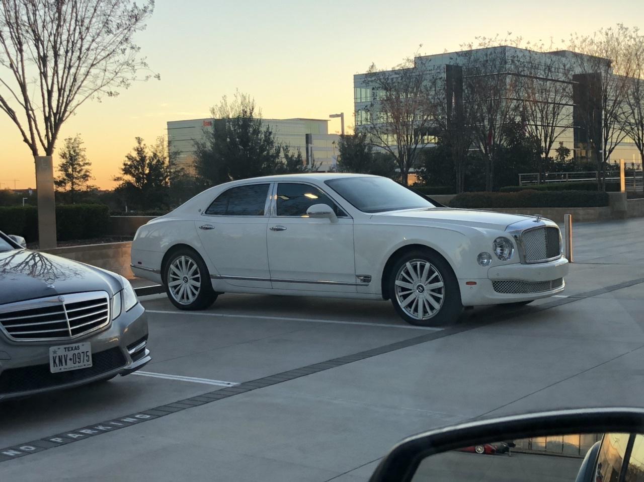 [Bentley Mulsanne] parked right in front of Dallas Cowboys Headquarters
