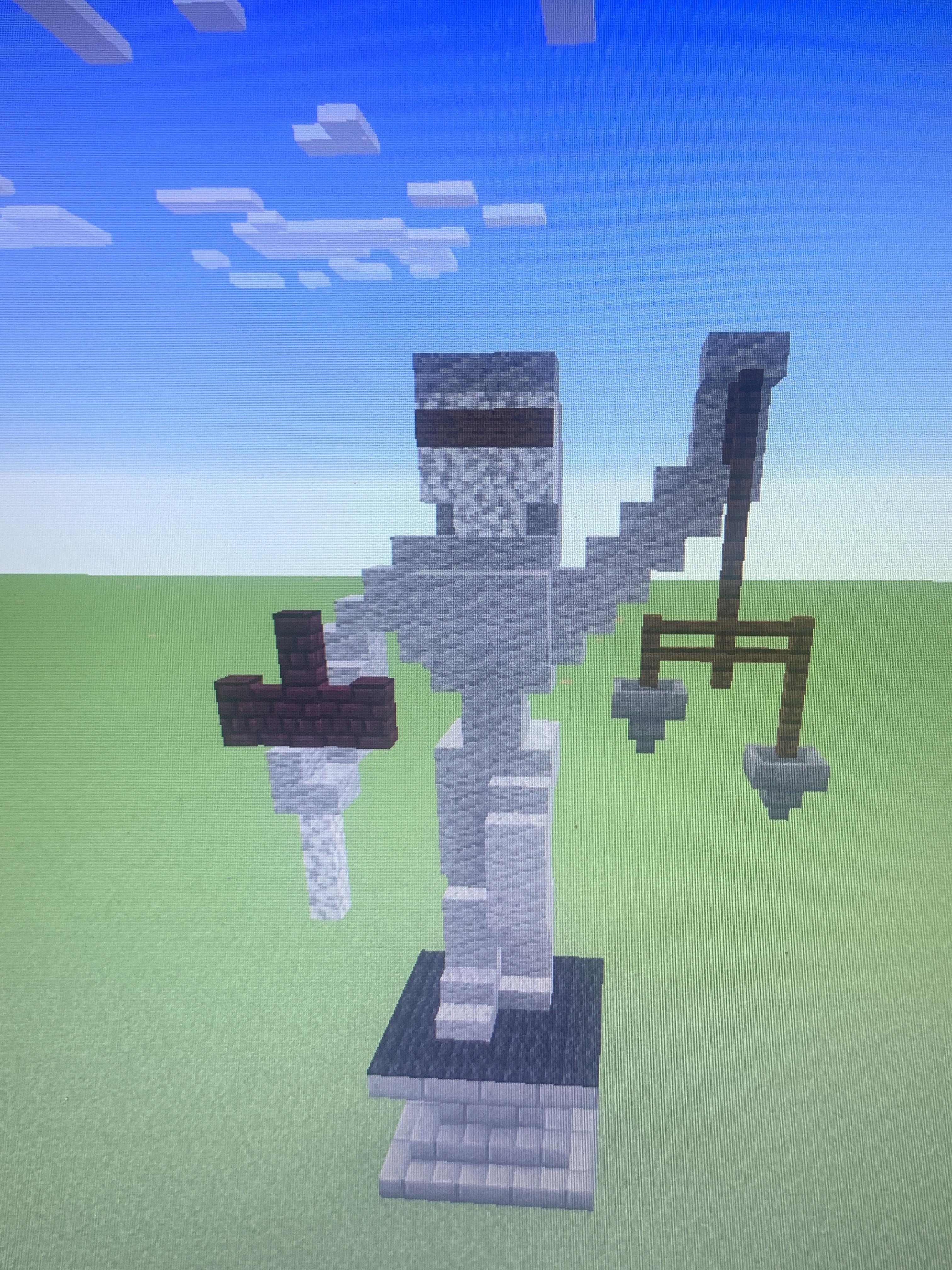 I made the Lady Justice statue in Minecraft a while back, hope you guys like it r/Metallica