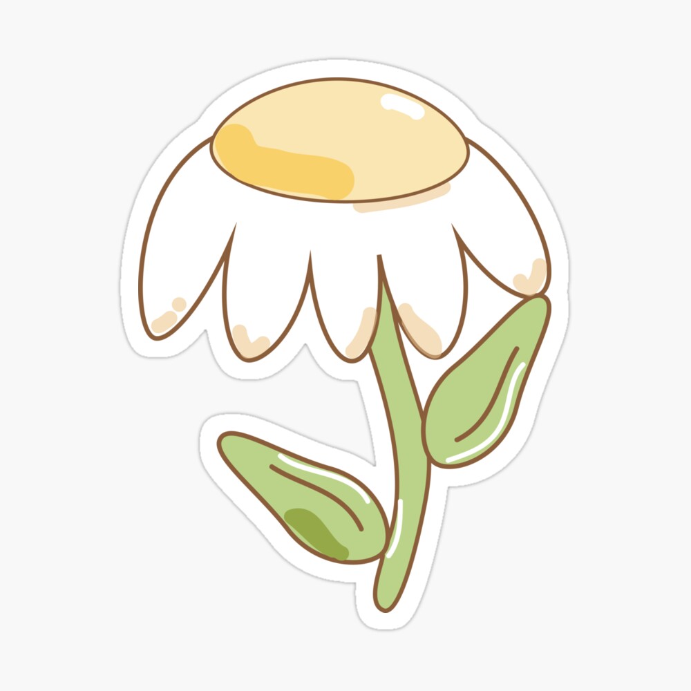 Daisy flower doodle sticker redbubble