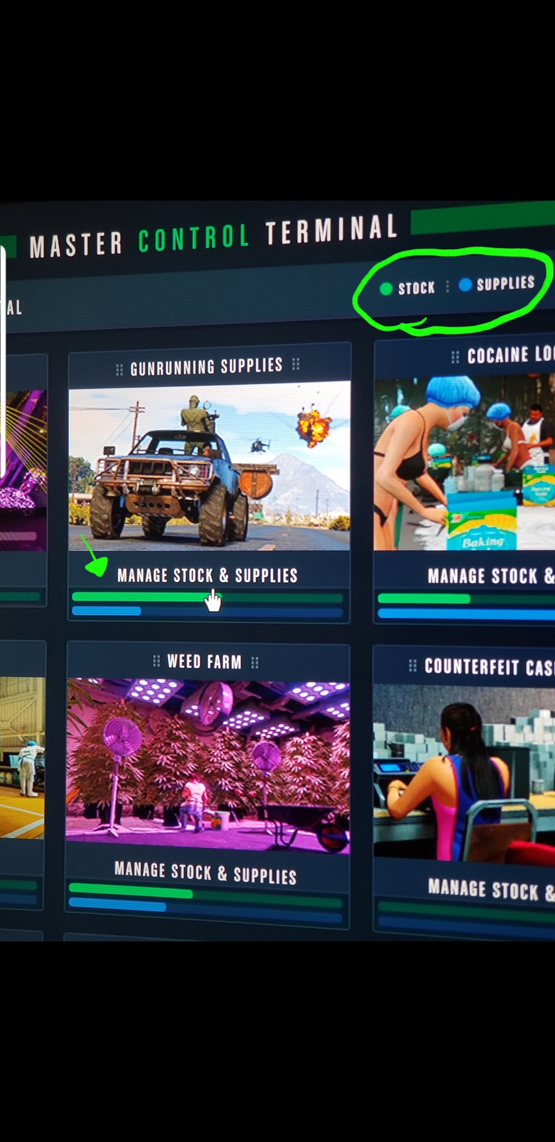 Has anyone noticed the Master Control Terminal has the Stock vs