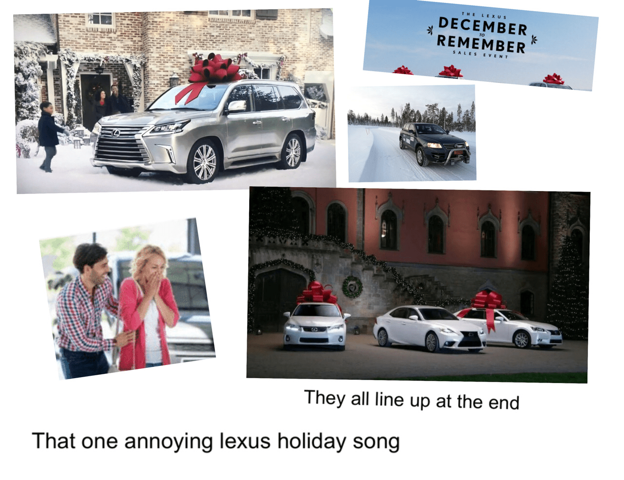 Every single holiday car commercial starterpack r/starterpacks