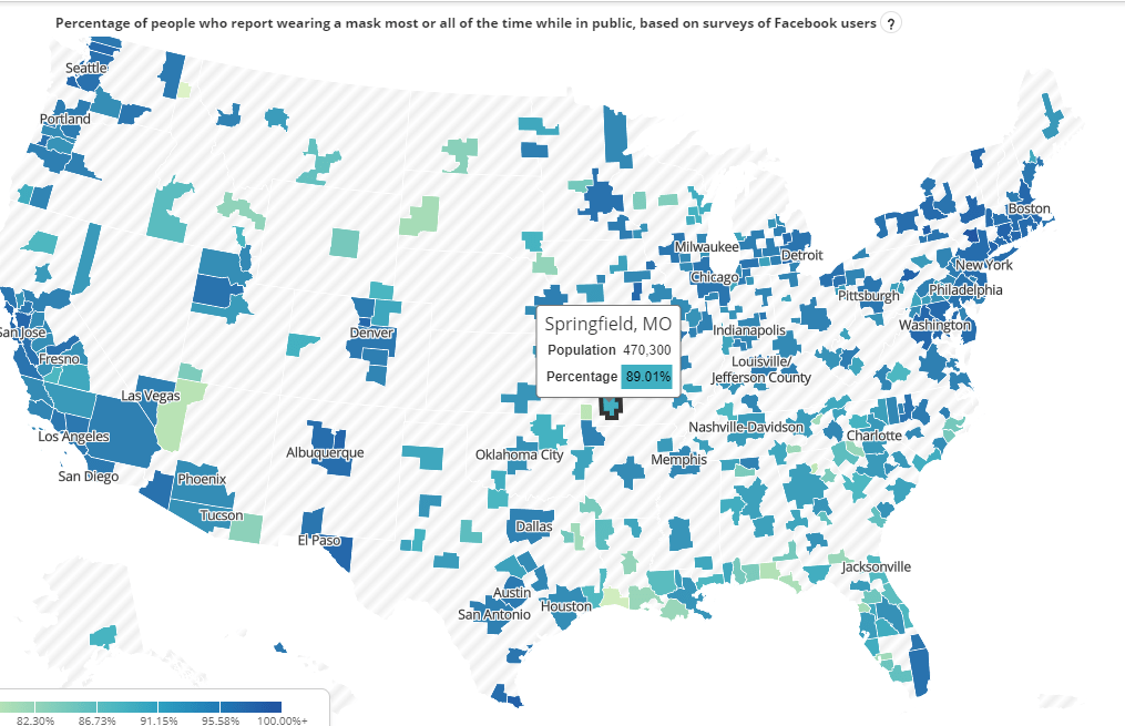 89 of the Population in Springfield Metro Area Are Wearing Masks