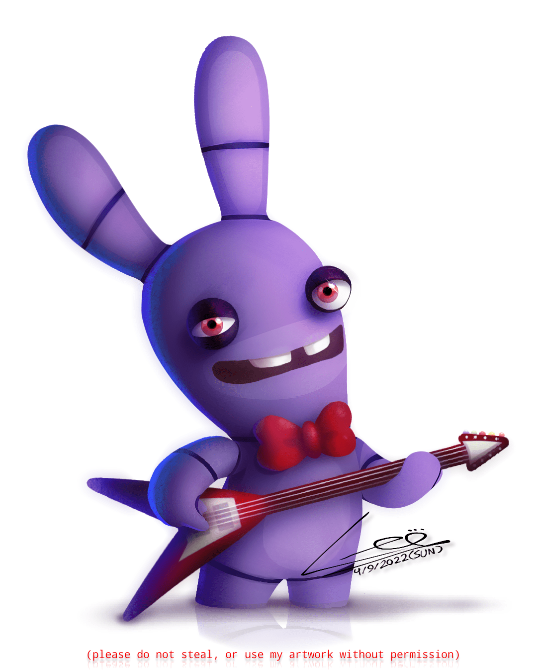 I drew Bonnie as a Rabbid (I'm very sorry) r/fivenightsatfreddys