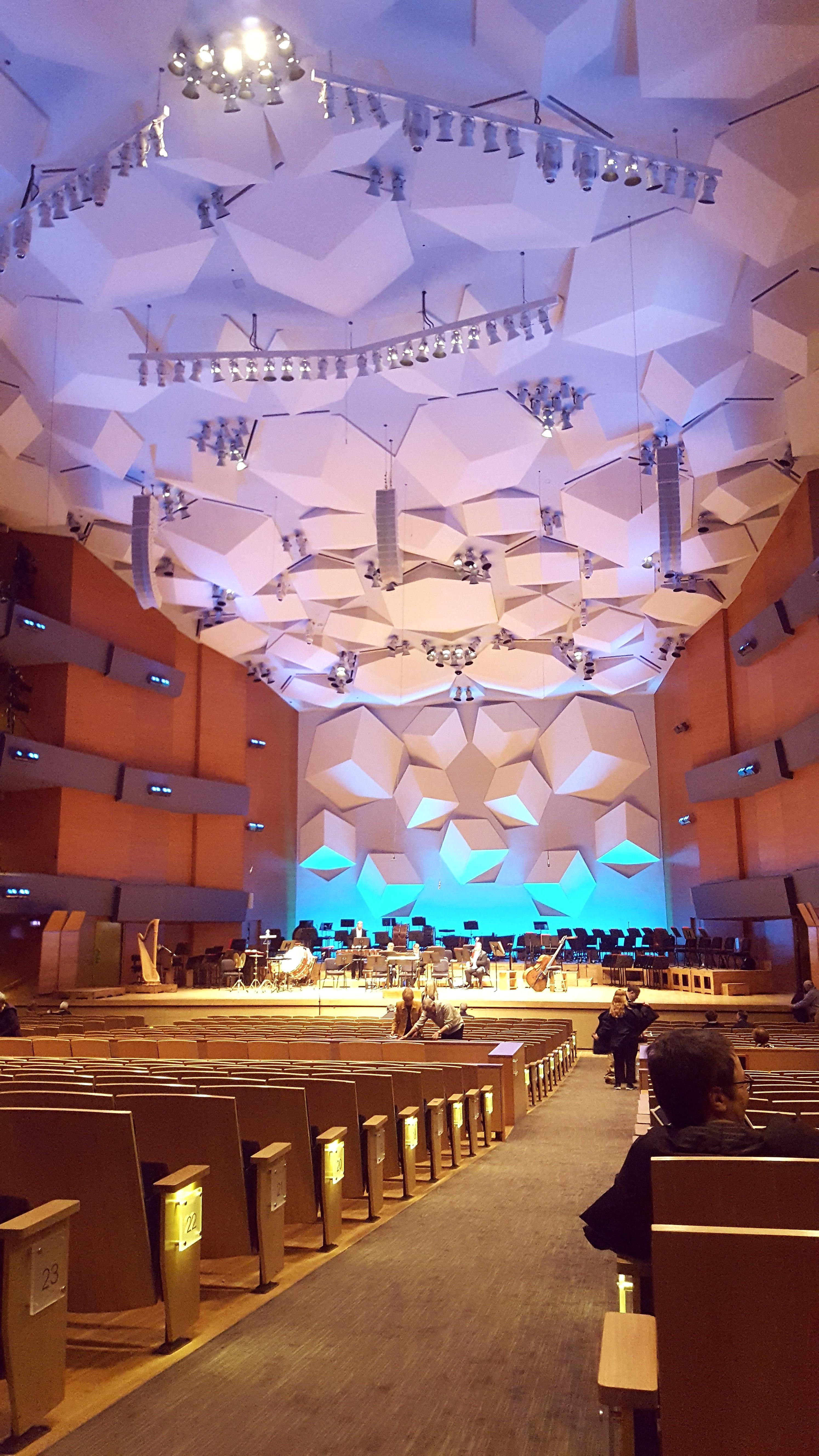 These cubelike installations inside Orchestra Hall in Minneapolis, MN