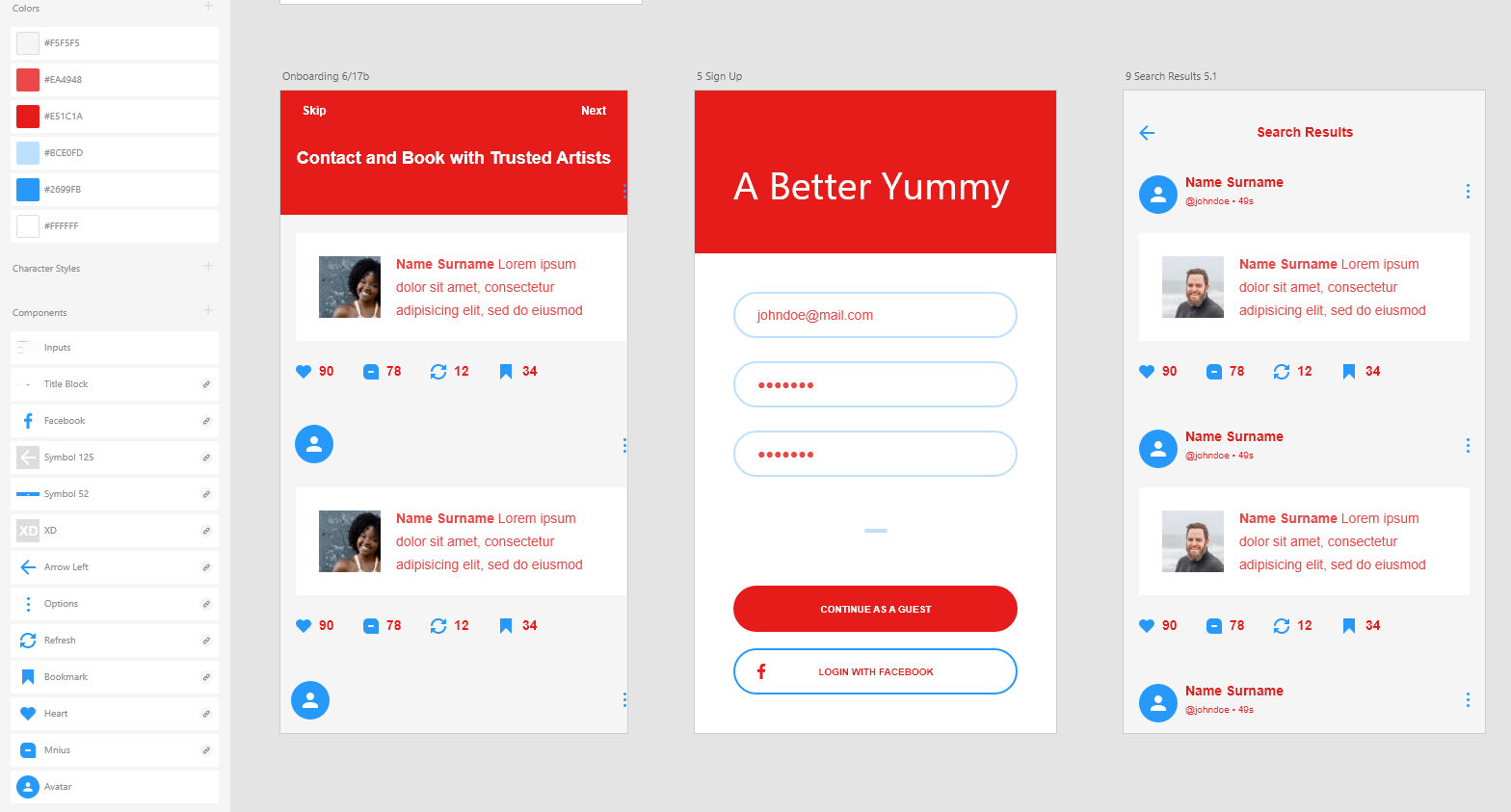 Changing Color and Pictures r/Adobe_XD