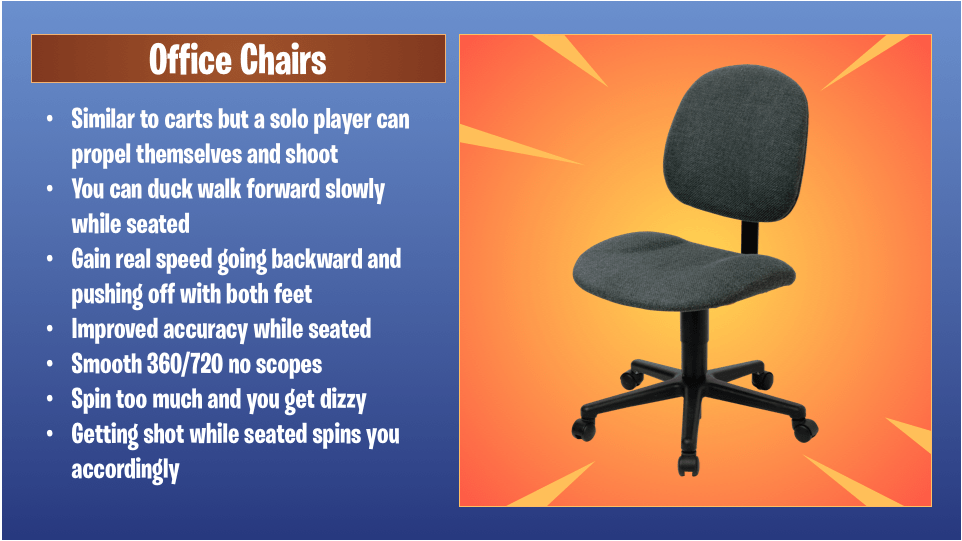 Office Chairs (for solo rolling fun) r/FortNiteBR