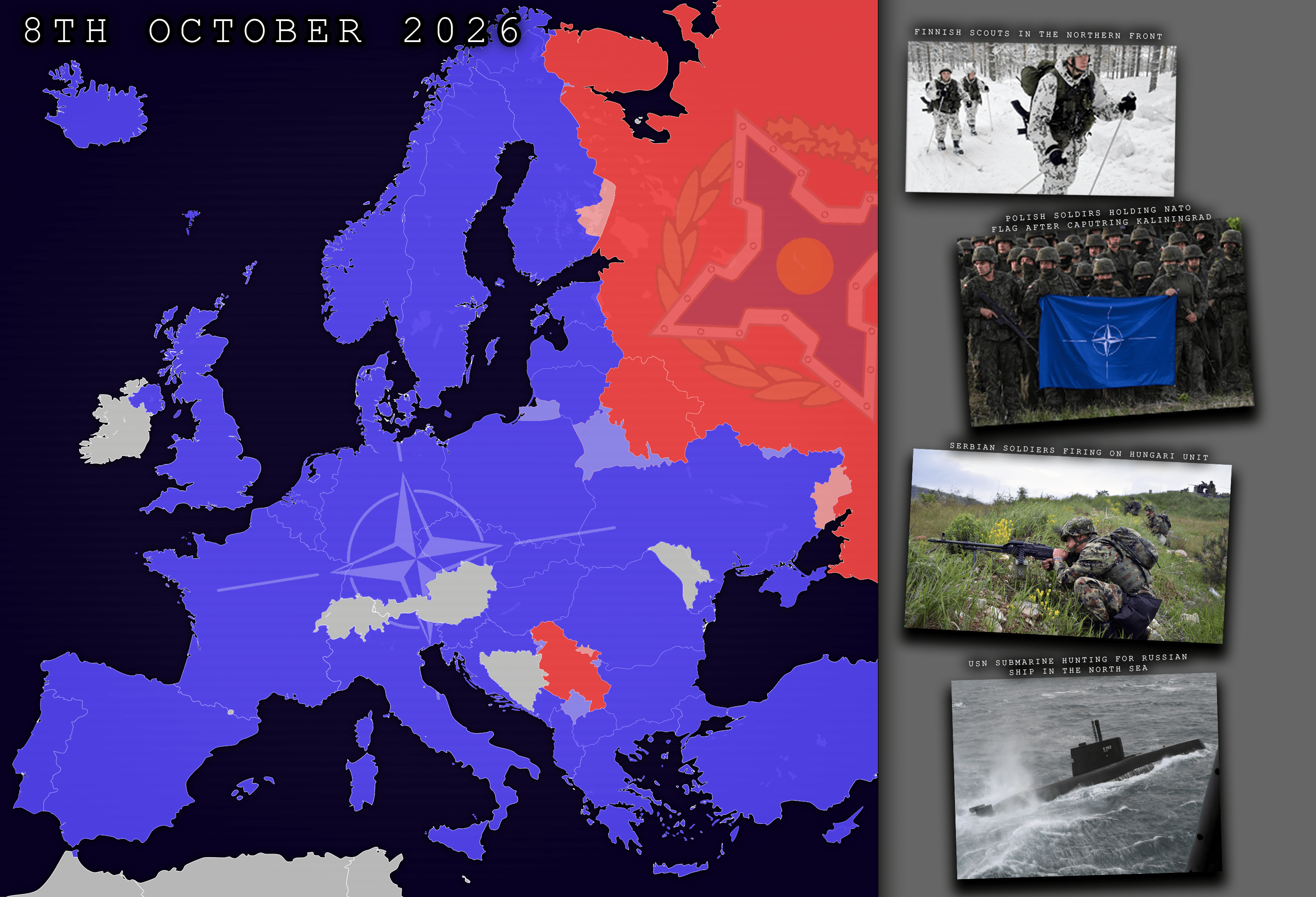WW3 The European theatre (2026) r/imaginarymaps