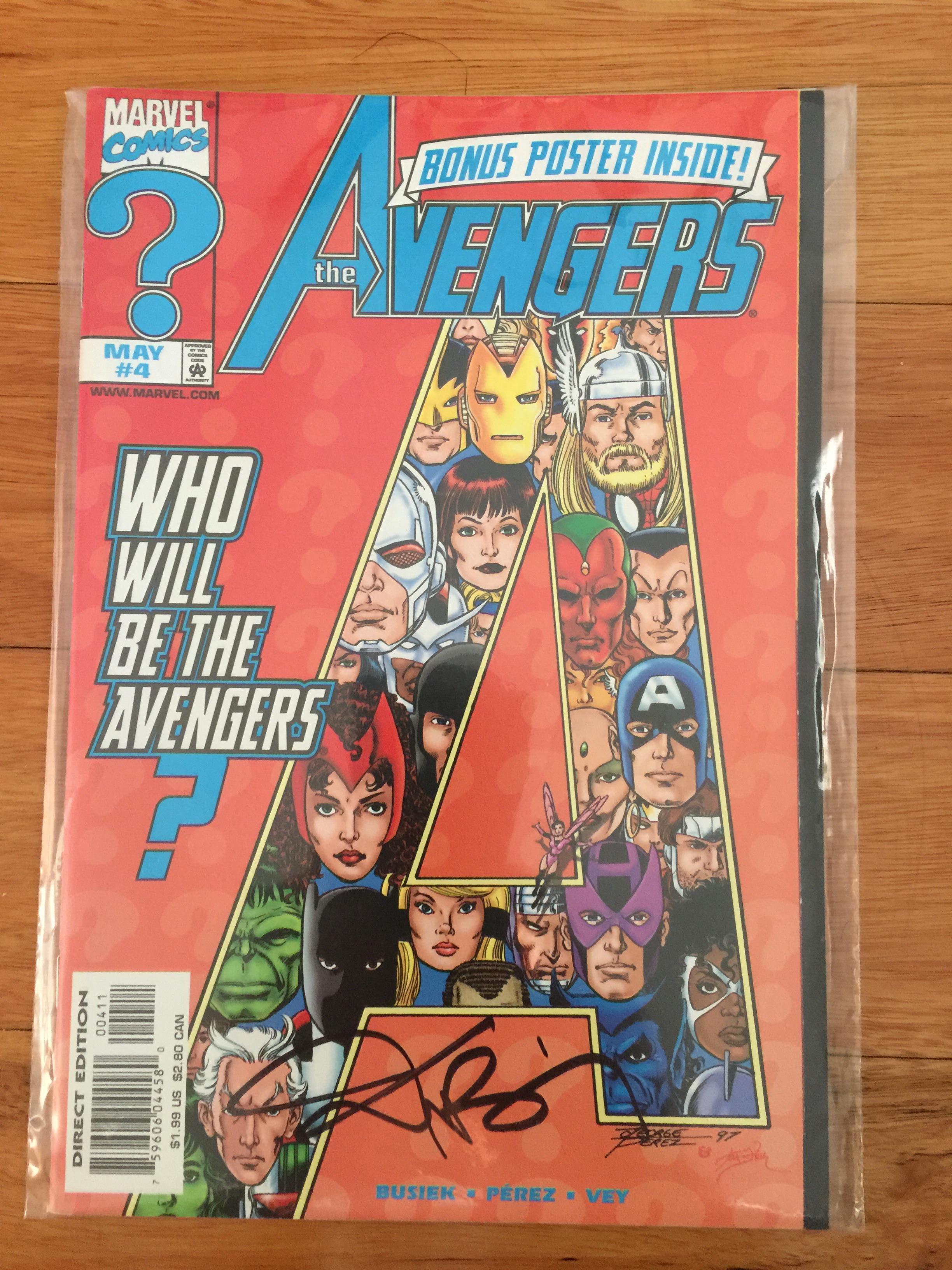 Fun find in the back issue bins. Avengers 4 signed by Kurt Busiek! r