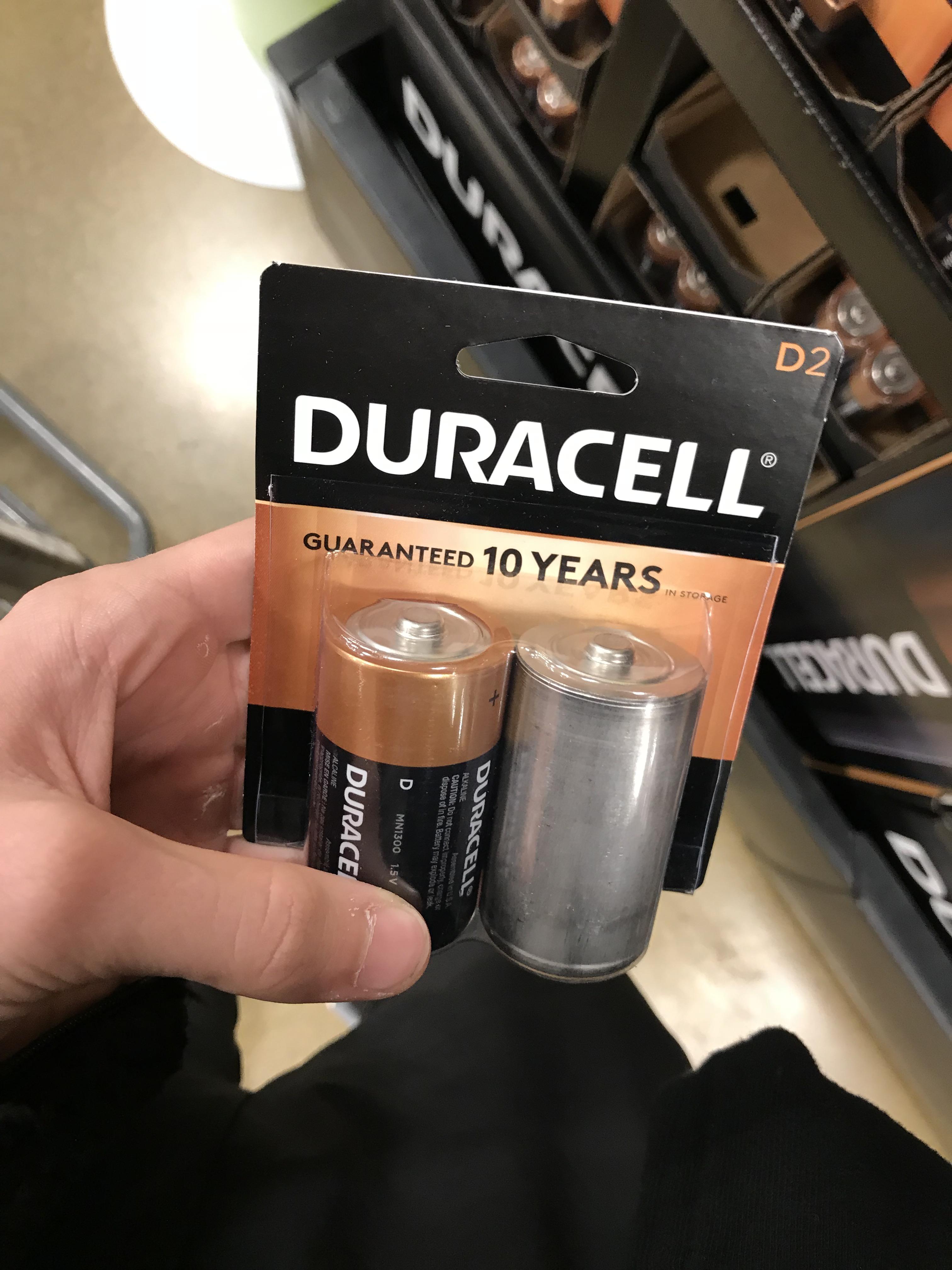 This Duracell battery that was packaged with no label. r