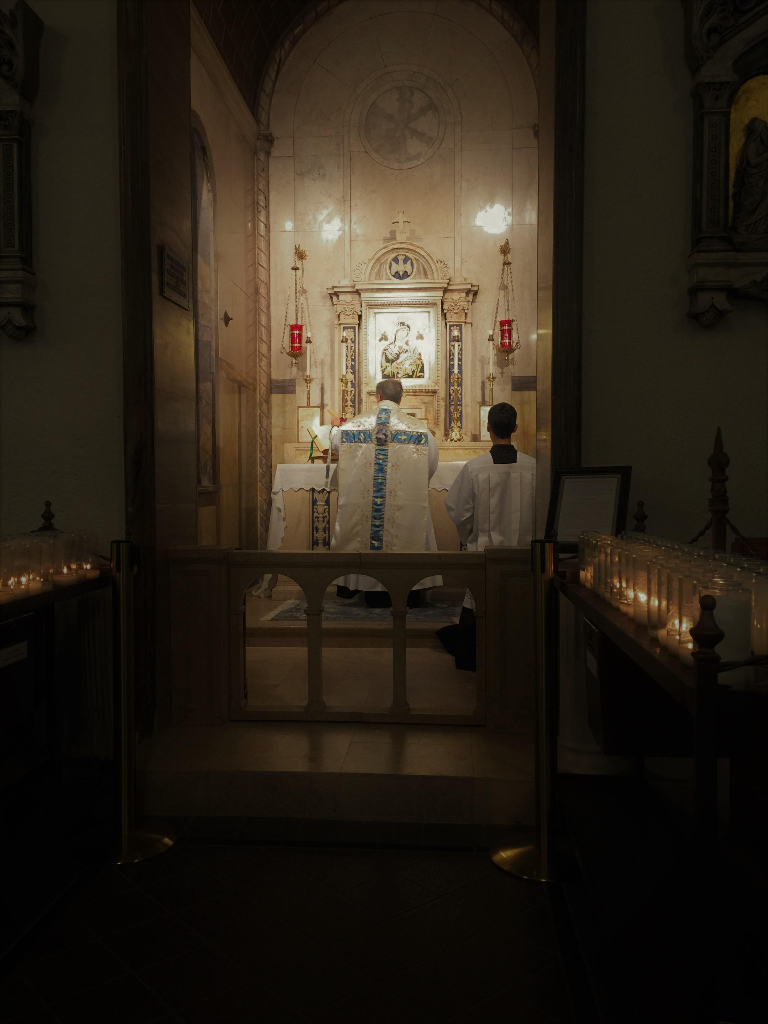 The first Mass said in our newly repaired Our Lady of Perpetual Help chapel on her feast day