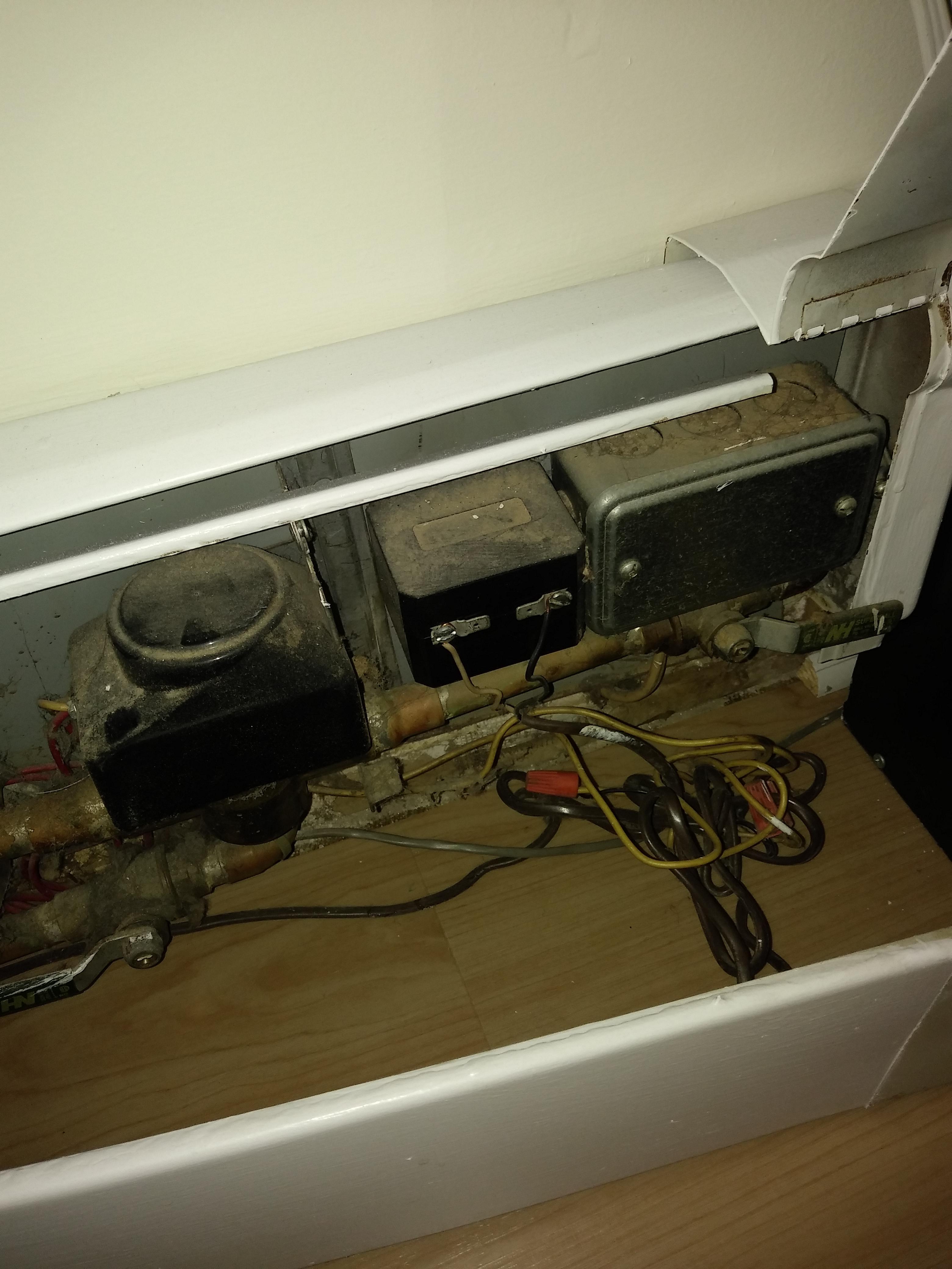 What are the components on the left and in the middle? Hot water