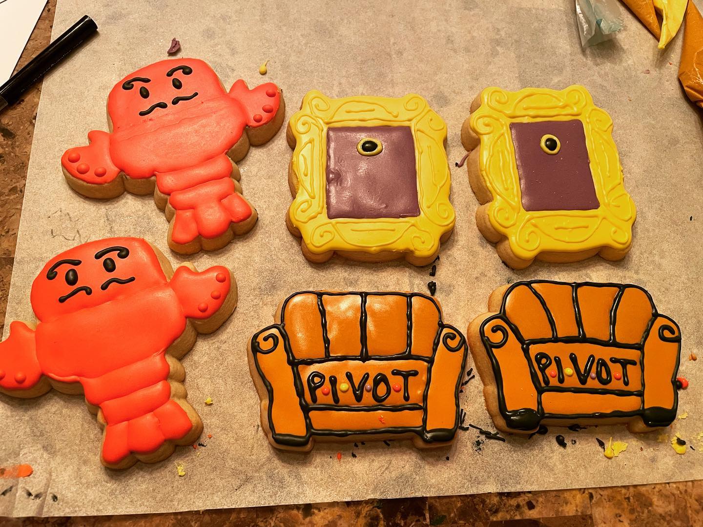Friends Cookies from a decorating class I took! friends_tv_show