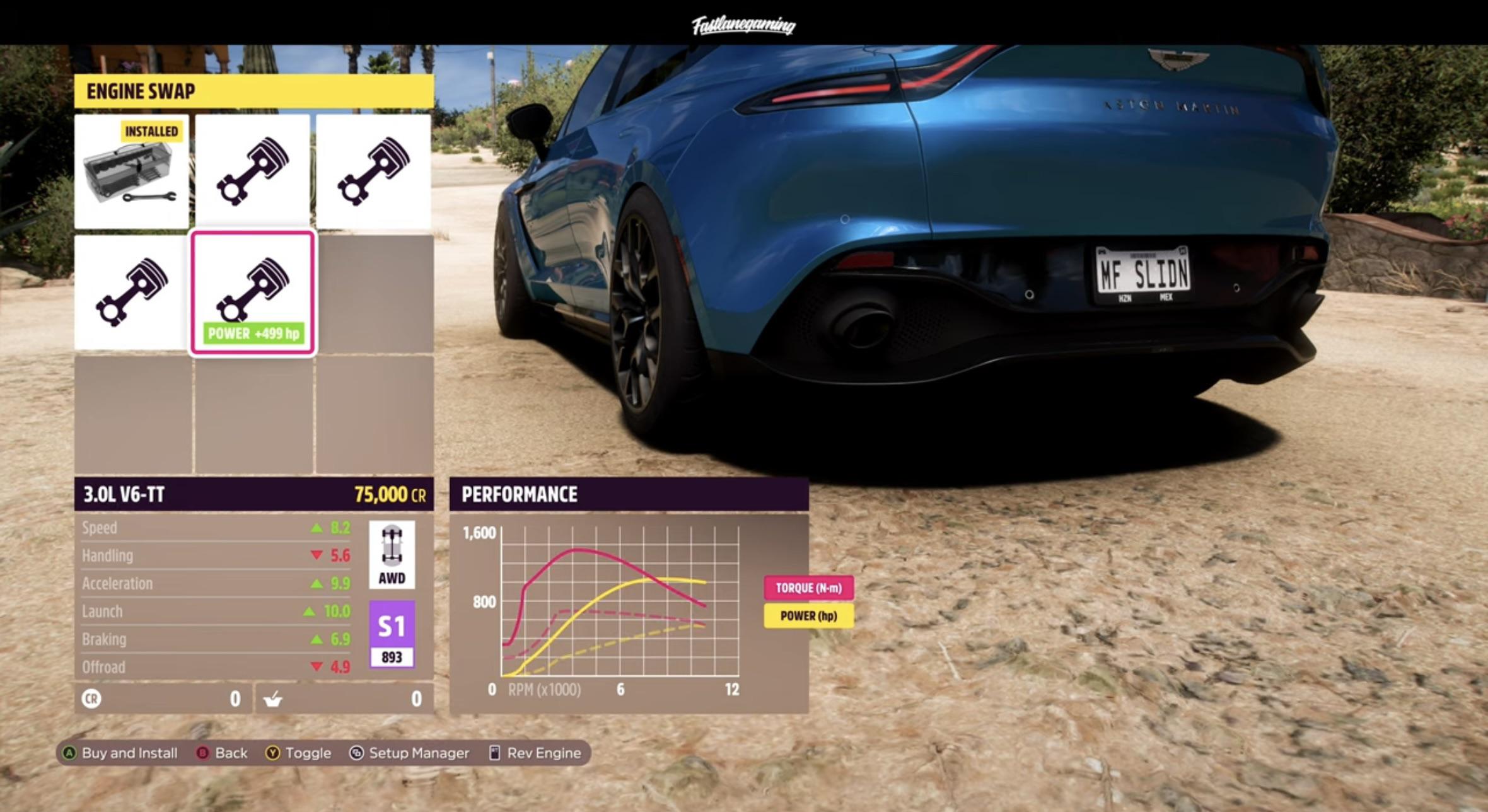 Spotted a new engine swap in Forza Horizon 5: 3.0L V6TT from the Aston