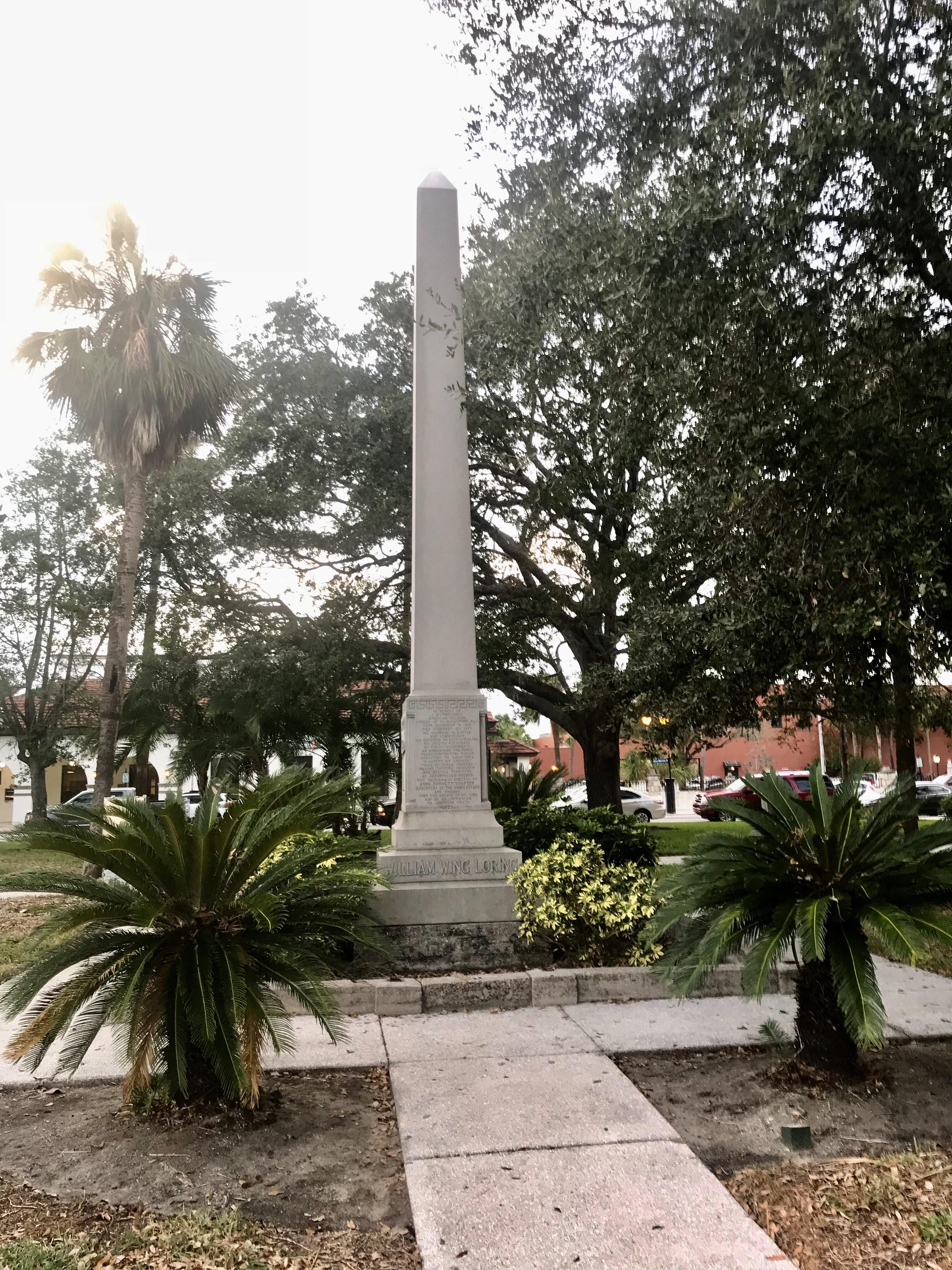 Major General William Loring monument in St. Augustine, Fl. civilwar