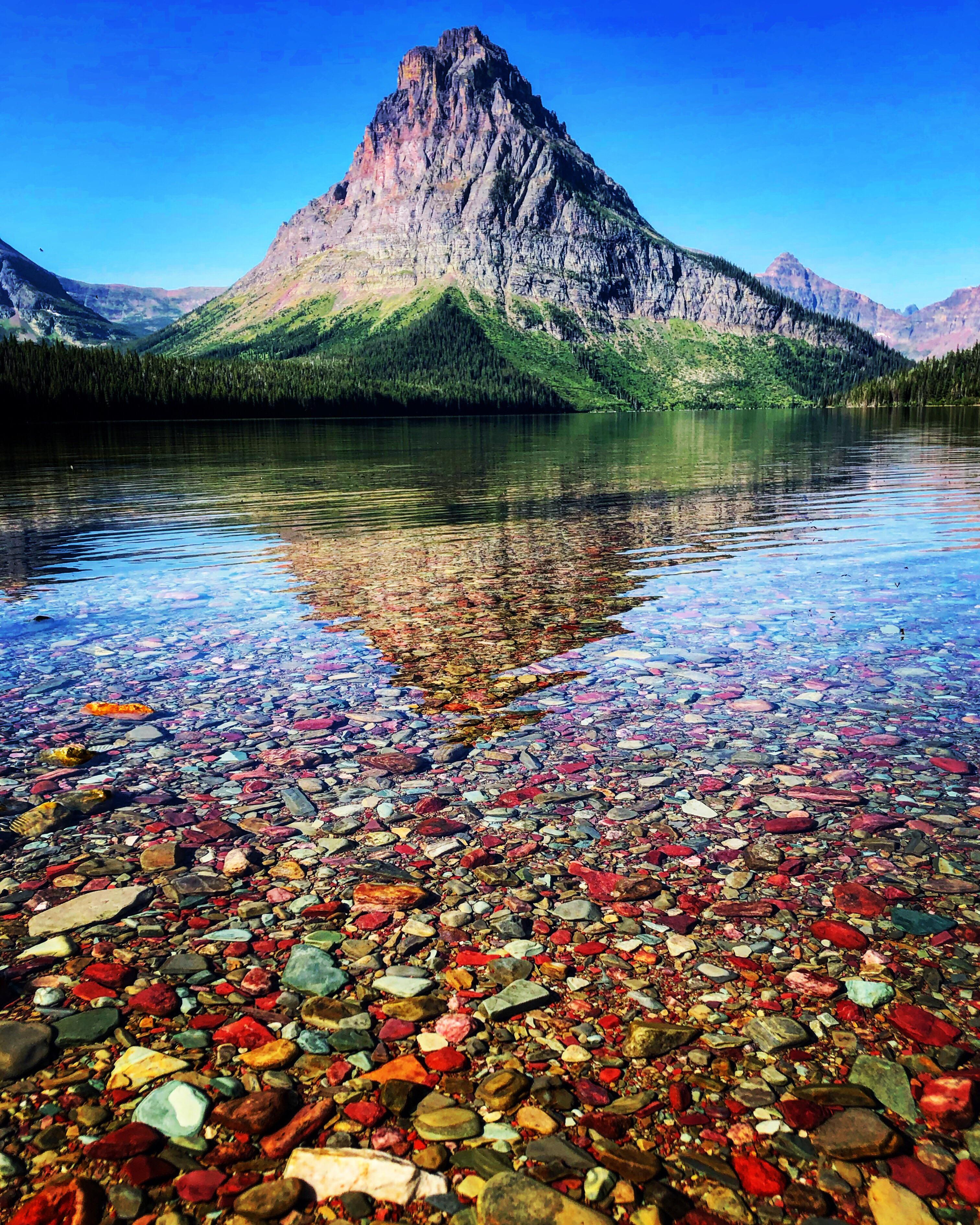 Rising Wolf Mountain on Two Medicine Lake, Glacier National Park. r