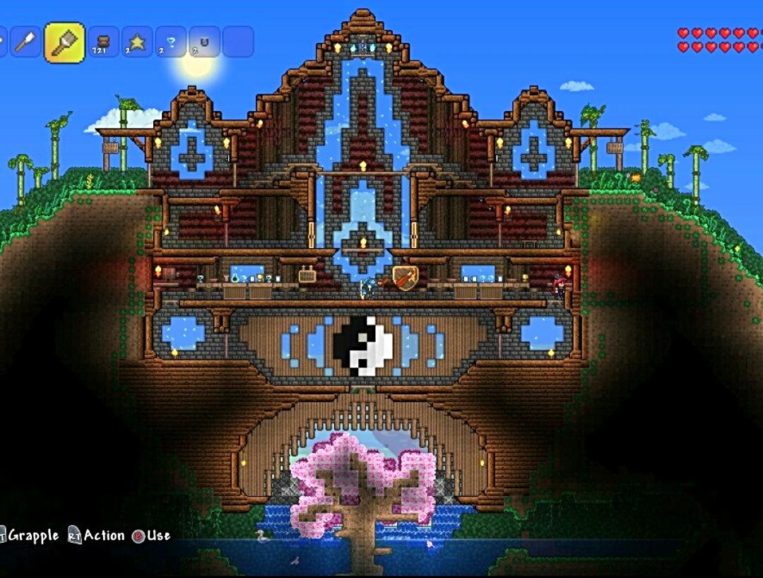 Asian Palace with "Molotov Cocktail" Bar r/Terraria