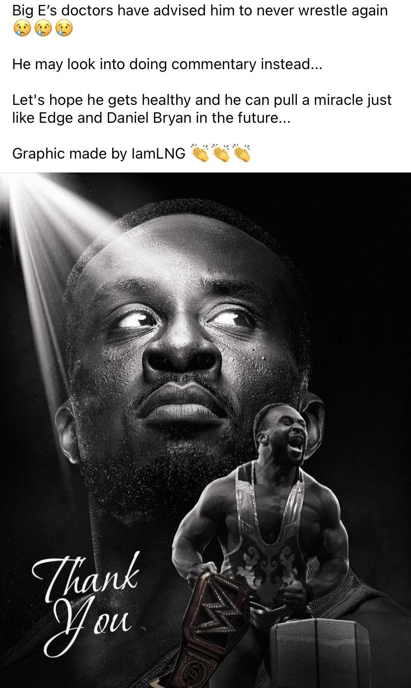 Not my boy Big E!😢😢😢 r/BrandonDE