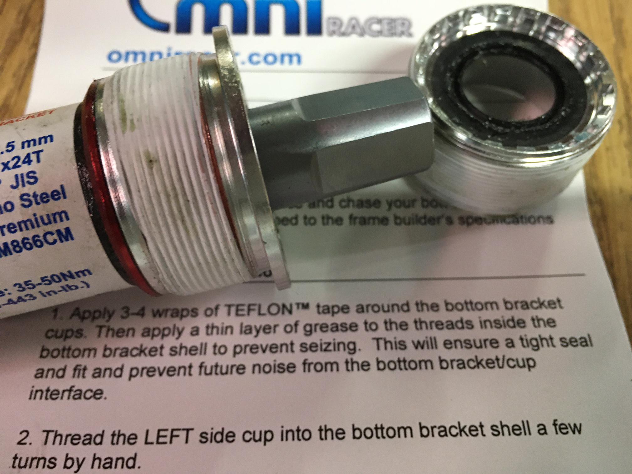 Teflon tape required on BB per instructions. Does it apply for all BB