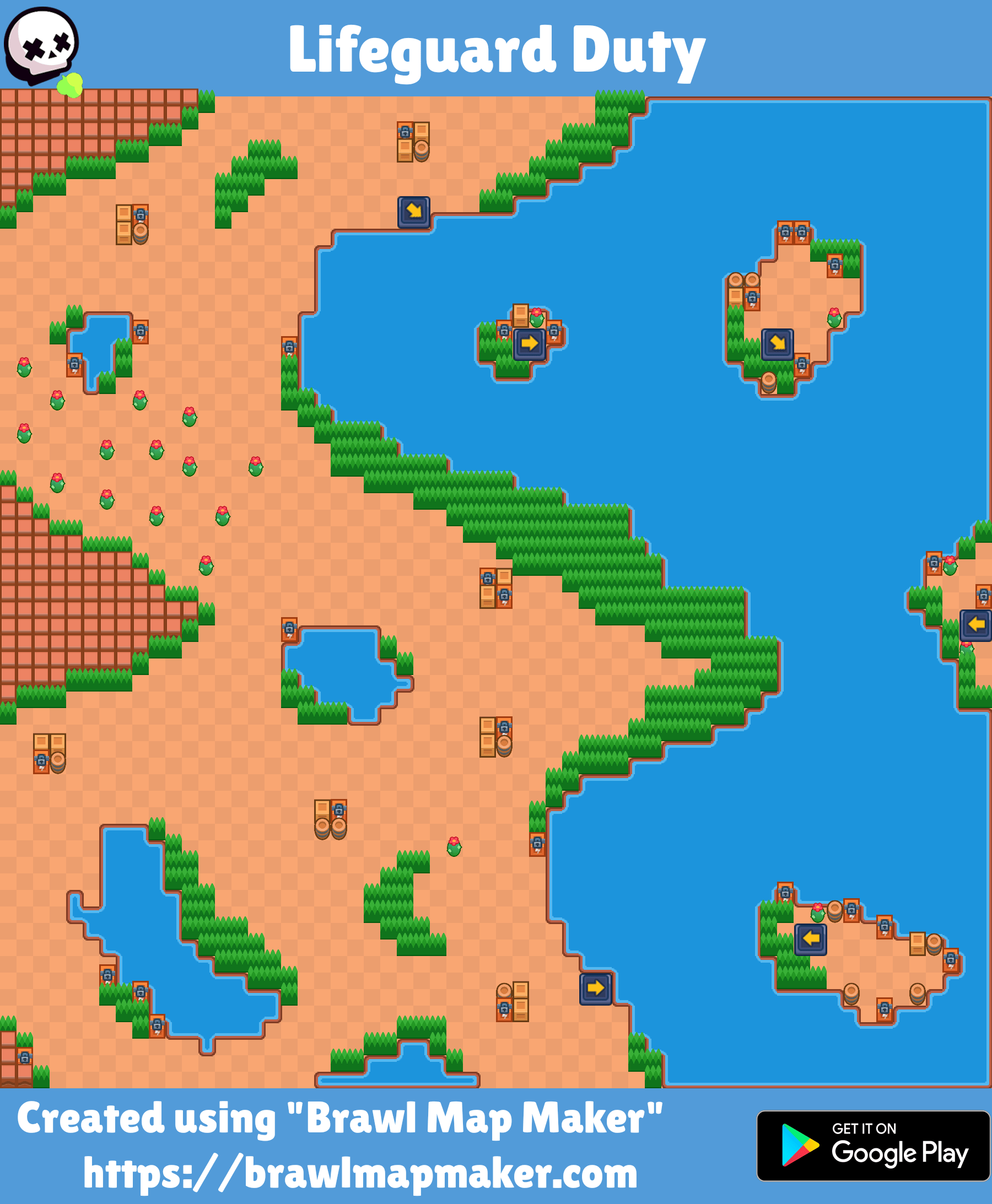 Lifeguard Duty Brawl Stars Showdown Map Concept by THE_5050 Brawlmaps