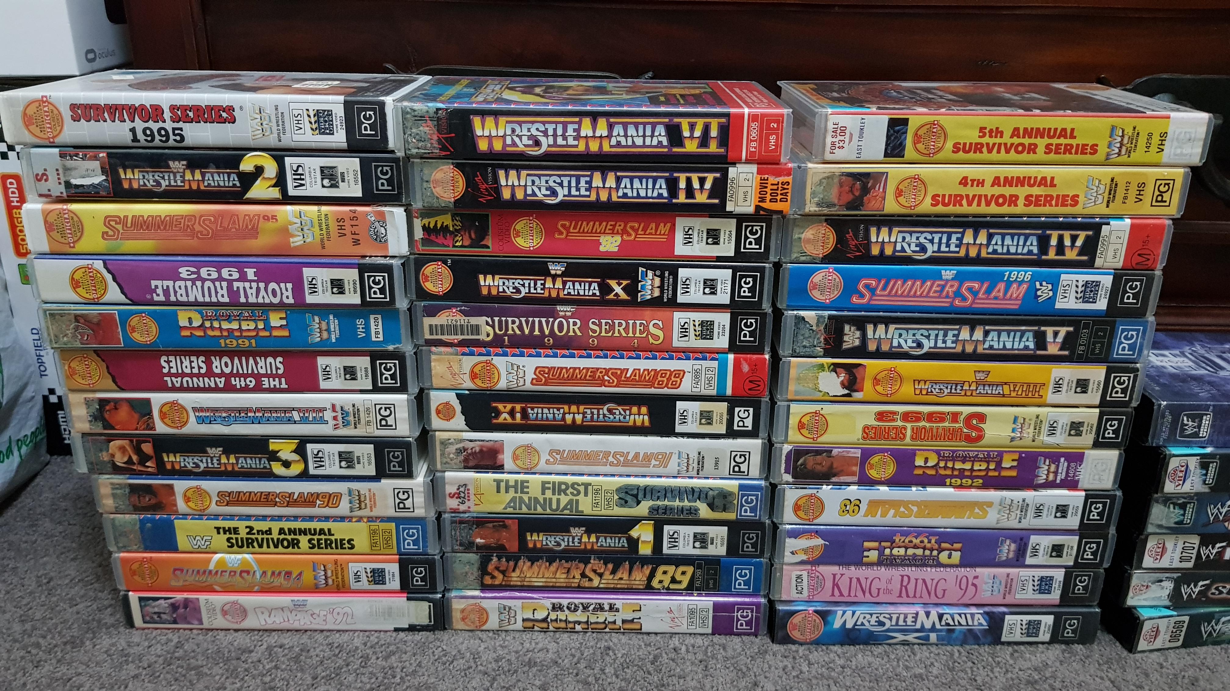 A little VHS collection of mine. Anyone want to trade for some old WWF